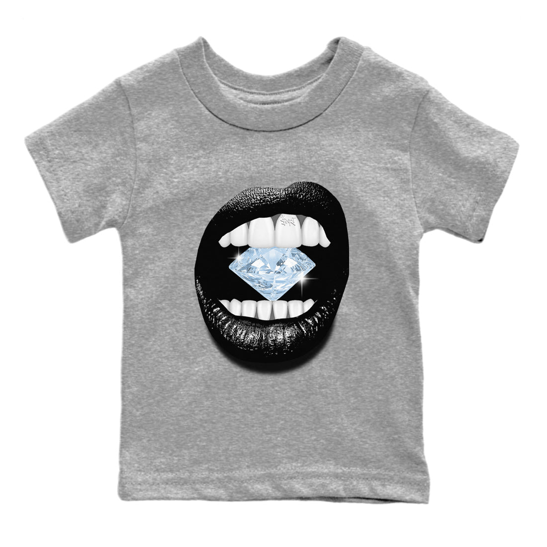 Air Jordan 7 Chambray Sneaker Match Tees Lips Diamond Streetwear Sneaker Shirt Jordan 7 Chambray Sneaker Release Tees Kids Shirts Heather Grey 2
