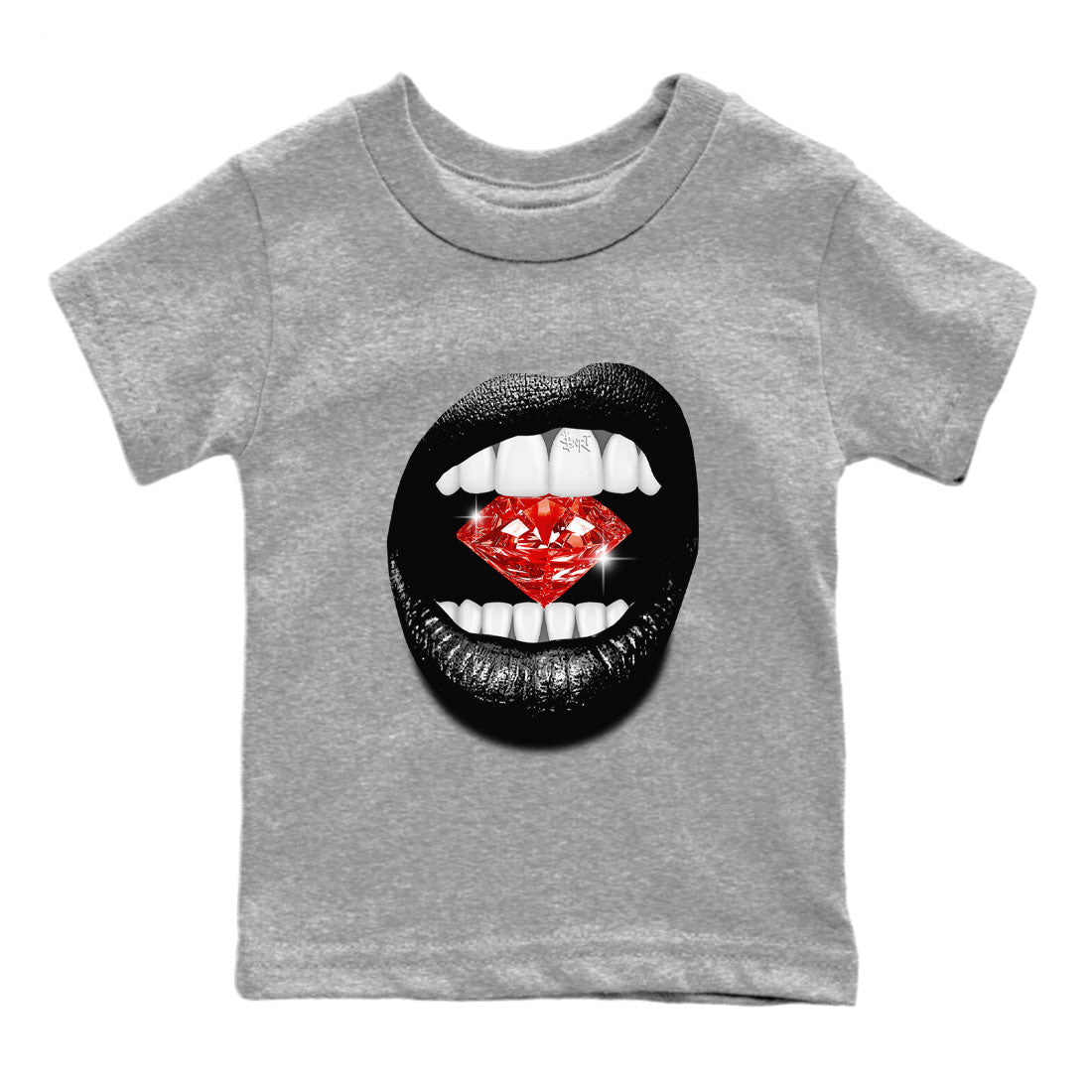 Adidas Yeezy Boost 350 V2 Bred shirt to match jordans Lips Diamond Streetwear Sneaker Shirt Yeezy 350 Bred Drip Gear Zone Sneaker Matching Clothing Baby Toddler Heather Grey 2 T-Shirt