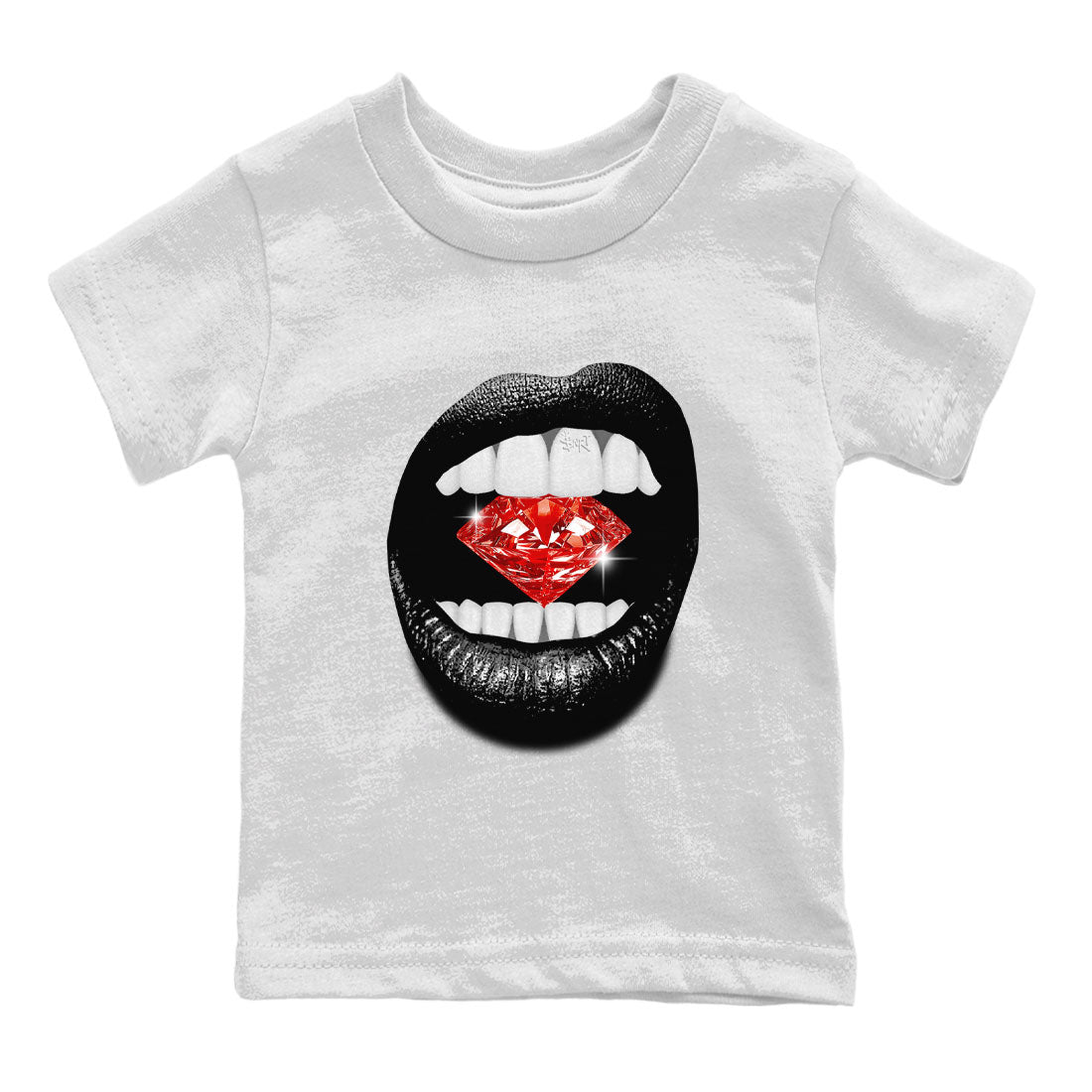 Adidas Yeezy Boost 350 V2 Bred shirt to match jordans Lips Diamond Streetwear Sneaker Shirt Yeezy 350 Bred Drip Gear Zone Sneaker Matching Clothing Baby Toddler White 2 T-Shirt