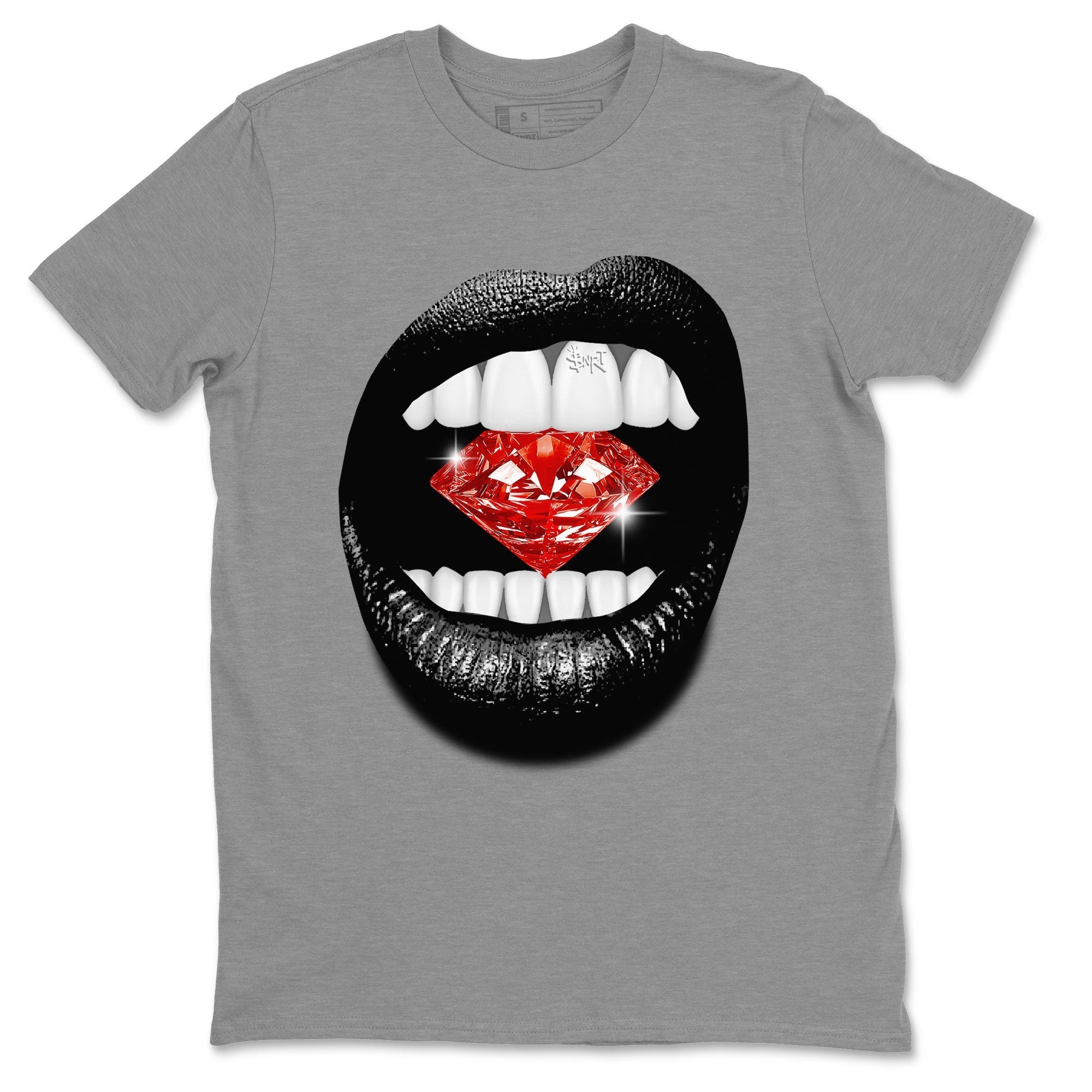 Adidas Yeezy Boost 350 V2 Bred shirt to match jordans Lips Diamond Streetwear Sneaker Shirt Yeezy 350 Bred Drip Gear Zone Sneaker Matching Clothing Unisex Heather Grey 2 T-Shirt