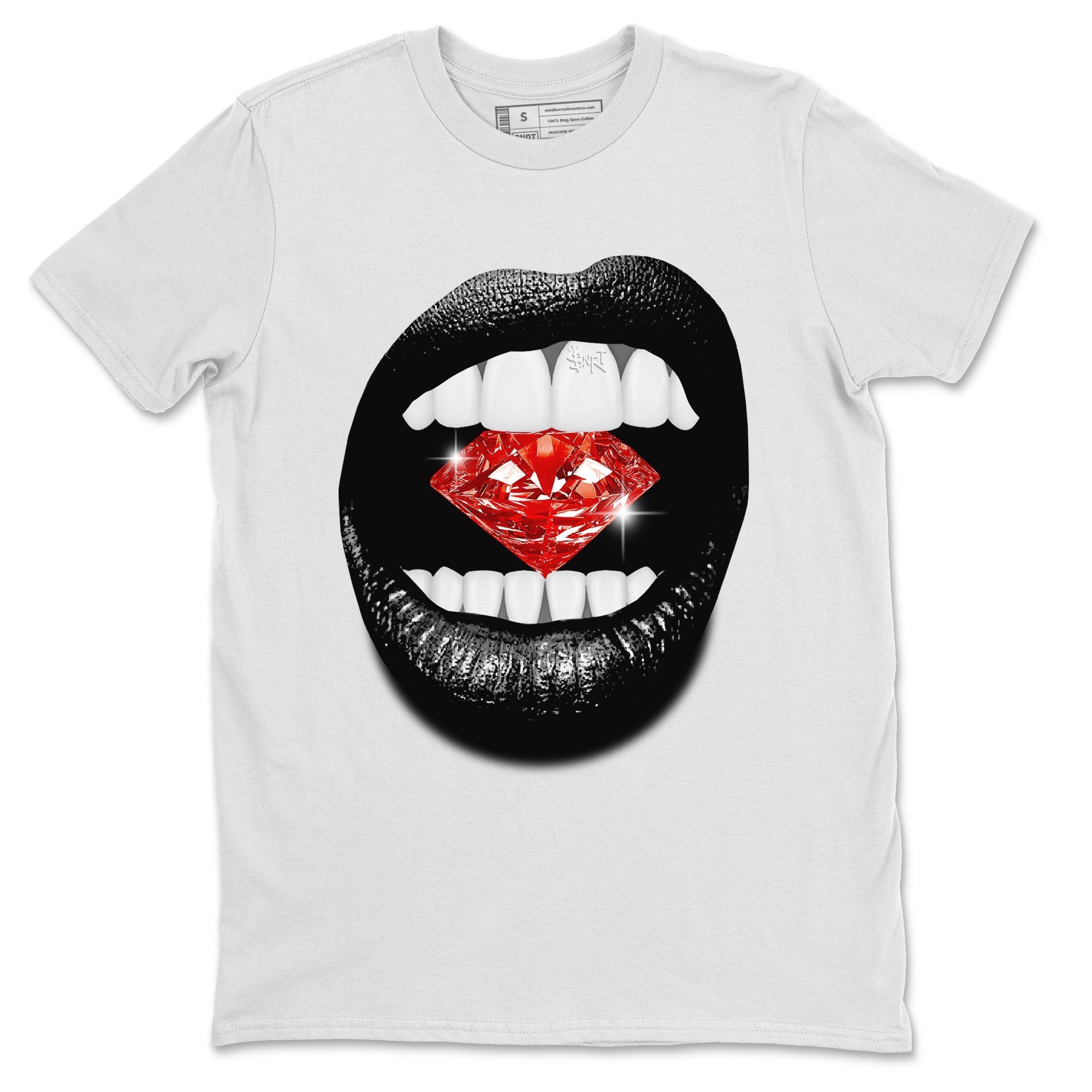 Adidas Yeezy Boost 350 V2 Bred shirt to match jordans Lips Diamond Streetwear Sneaker Shirt Yeezy 350 Bred Drip Gear Zone Sneaker Matching Clothing Unisex White 1 T-Shirt