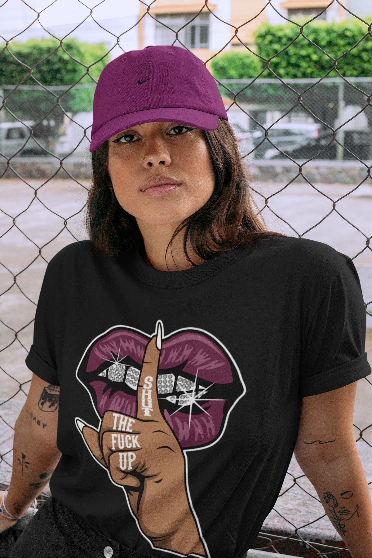 Jordan 1 Bordeaux Sneaker Matching T-Shirt Lips Hand Sneaker Tees Jordan 1 Bordeaux Sneaker Release Tees Crew Neck Tees