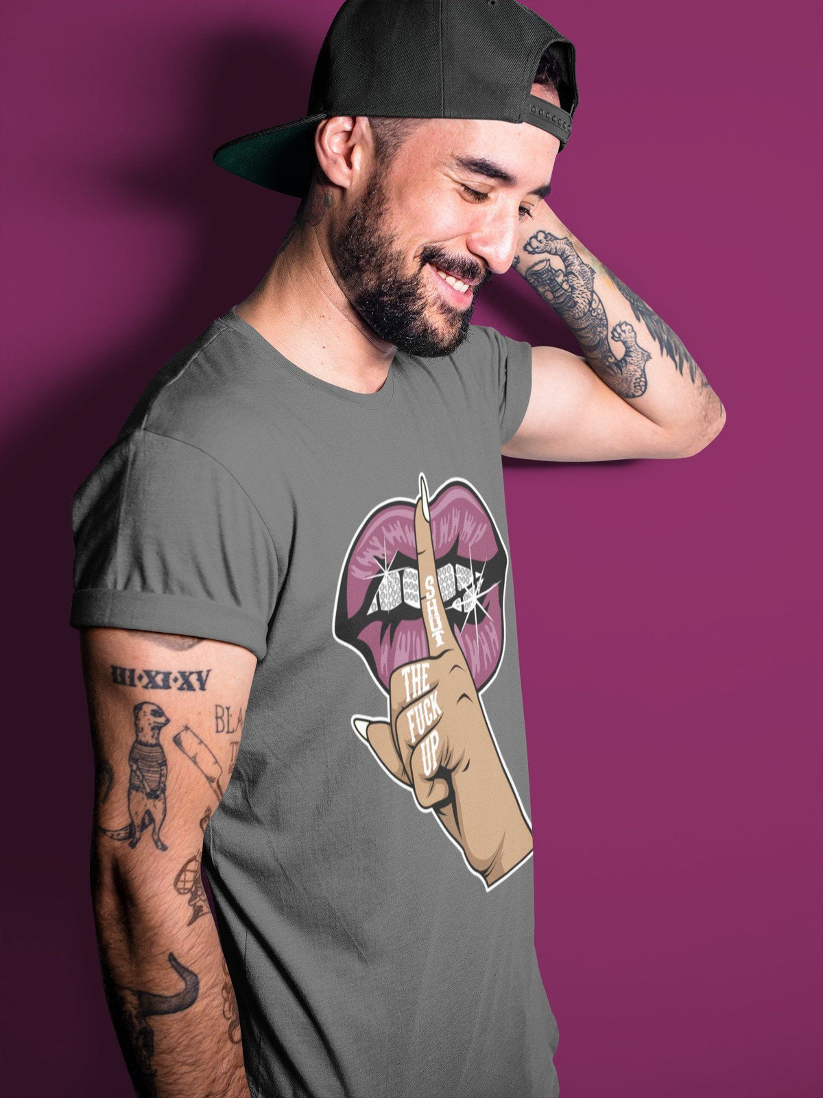 Jordan 1 Bordeaux Sneaker Matching T-Shirt Lips Hand Sneaker Tees Jordan 1 Bordeaux Sneaker Release Tees Crew Neck Tees