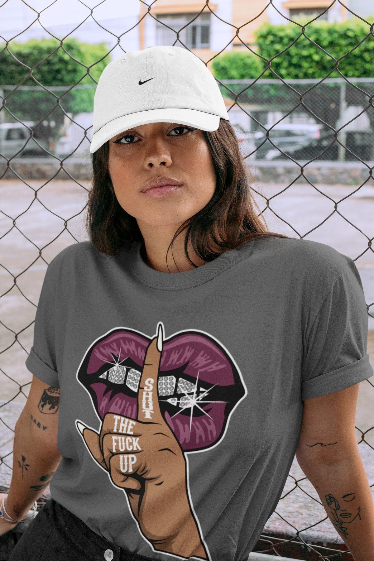 Jordan 1 Bordeaux Sneaker Matching T-Shirt Lips Hand Sneaker Tees Jordan 1 Bordeaux Sneaker Release Tees Crew Neck Tees
