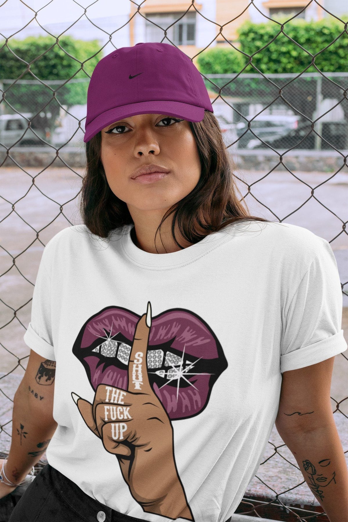Jordan 1 Bordeaux Sneaker Matching T-Shirt Lips Hand Sneaker Tees Jordan 1 Bordeaux Sneaker Release Tees Crew Neck Tees