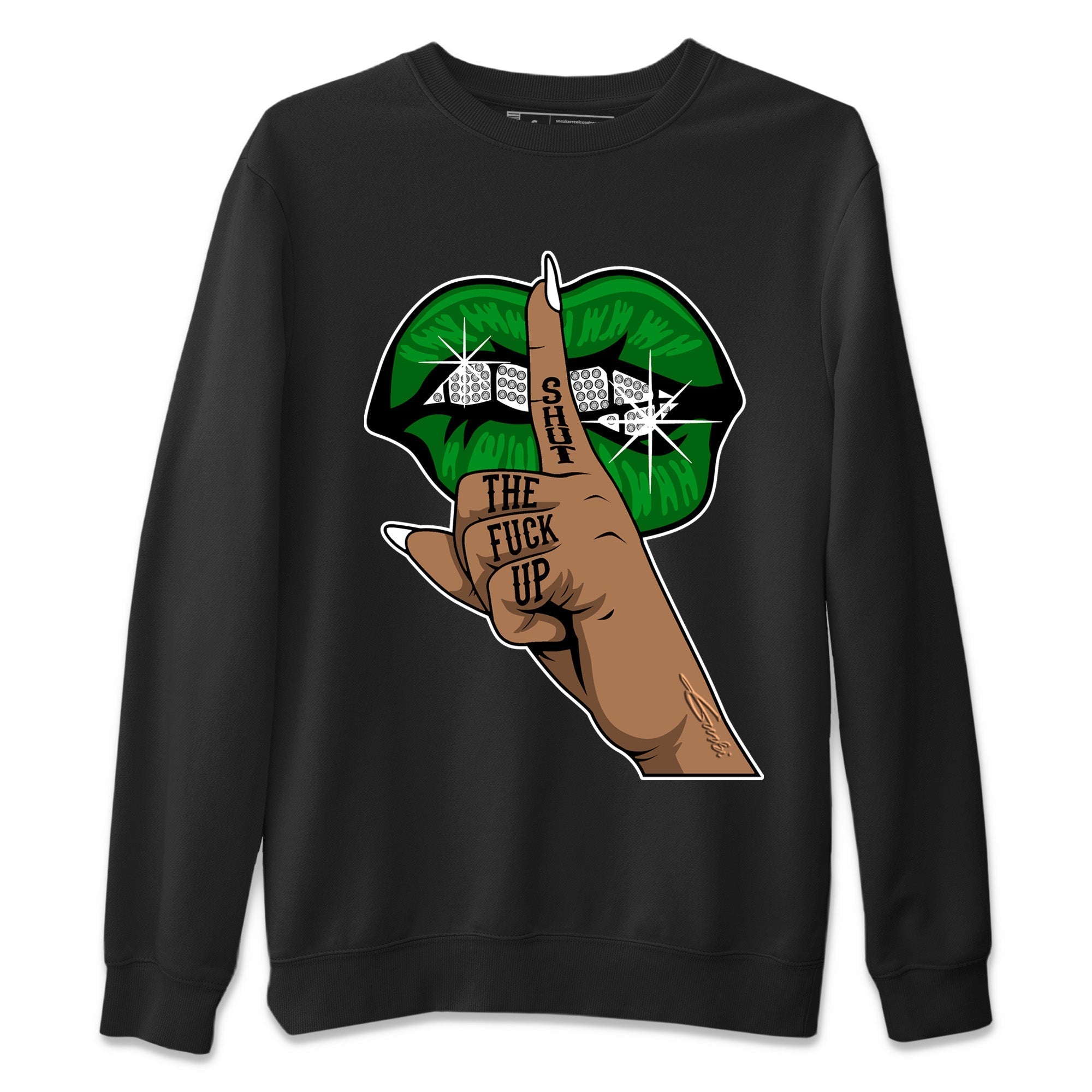 Air Jordan 1 Celtics Sneaker Match Tees Lips Hand Streetwear Sneaker Shirt Air Jordan 1 High OG Celtics Sneaker Release Tees Unisex Shirts Black 2