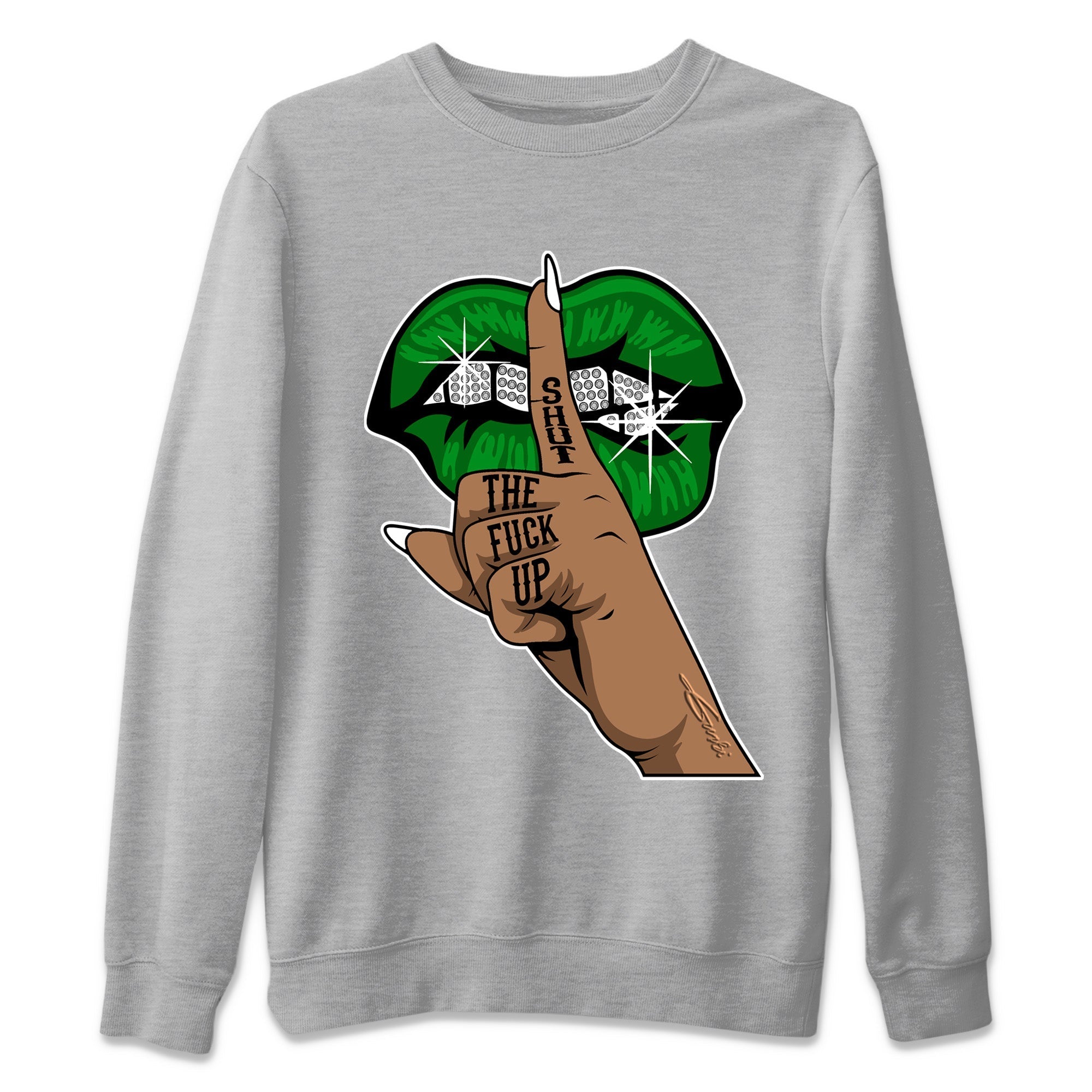 Air Jordan 1 Celtics Sneaker Match Tees Lips Hand Streetwear Sneaker Shirt Air Jordan 1 High OG Celtics Sneaker Release Tees Unisex Shirts Heather Grey 2