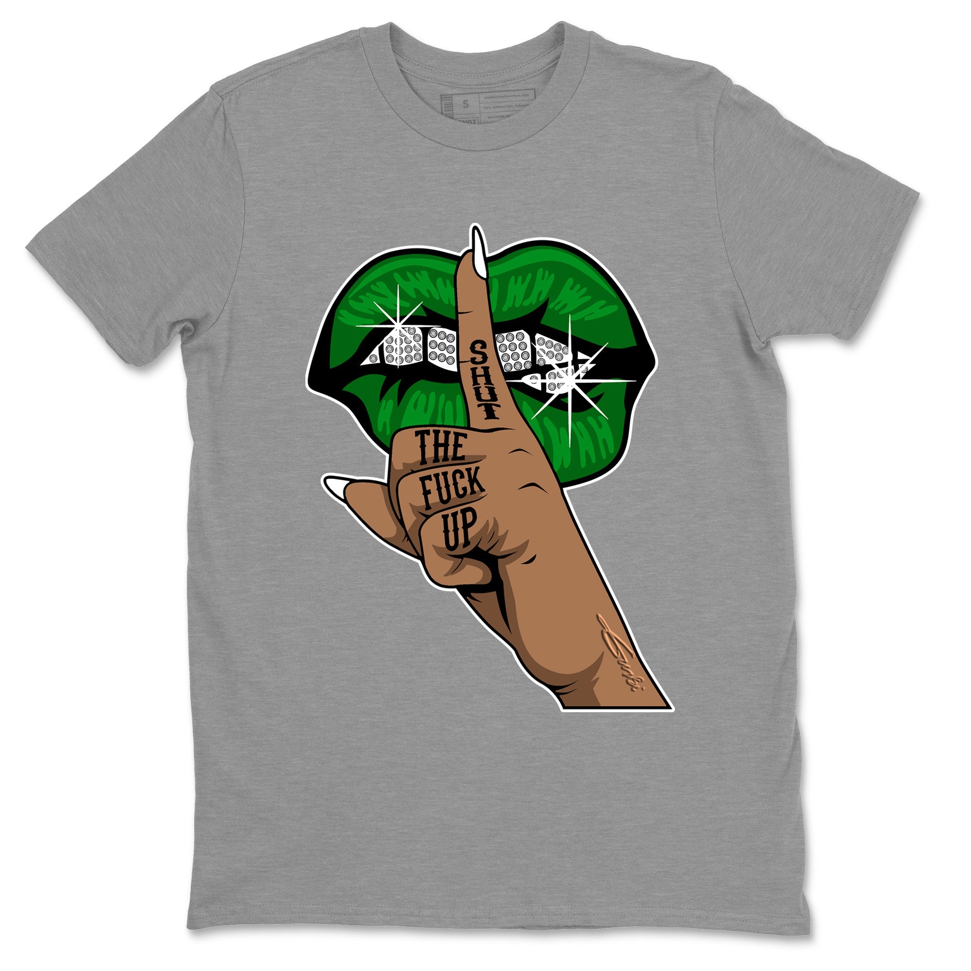 Air Jordan 1 Celtics Sneaker Match Tees Lips Hand Streetwear Sneaker Shirt Air Jordan 1 High OG Celtics Sneaker Release Tees Unisex Shirts Heather Grey 2