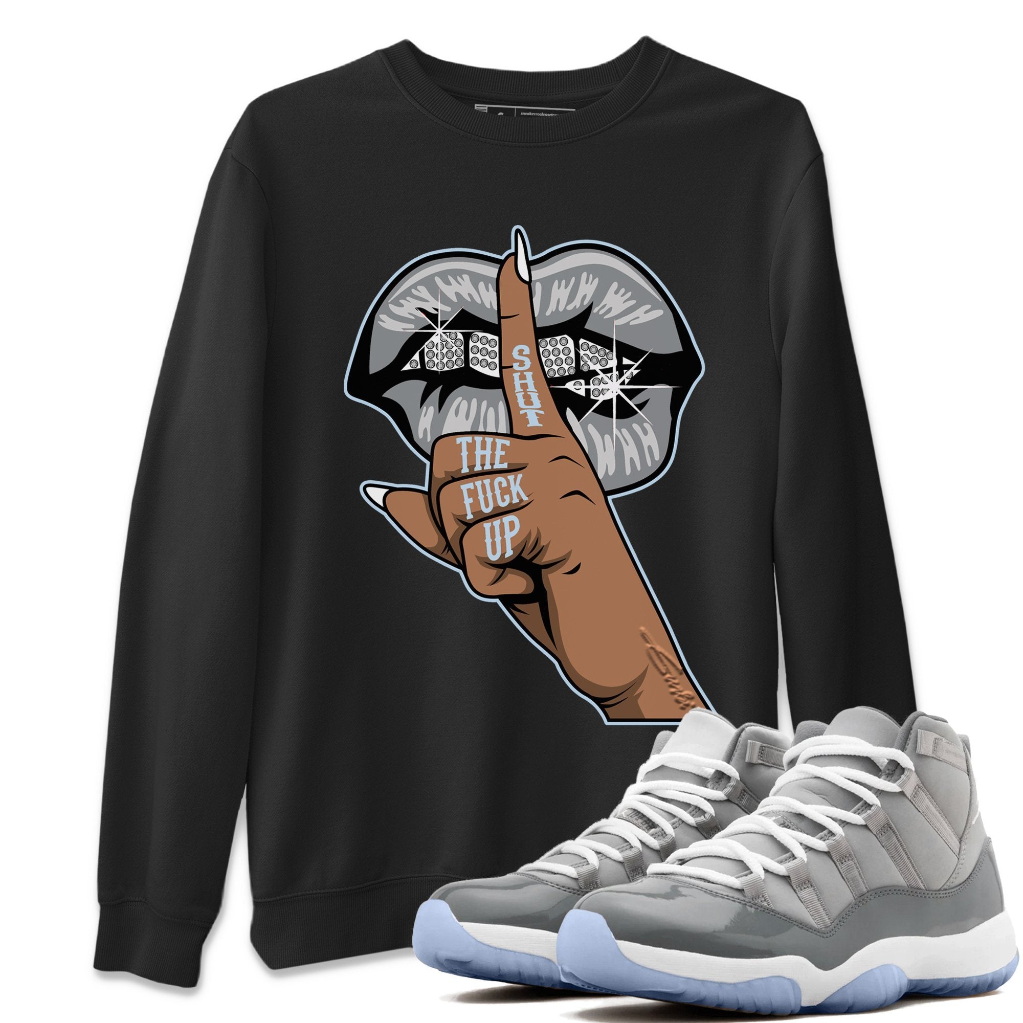Jordan 11 Cool Grey Shirt To Match Jordans Lips Hand Sneaker Tees Jordan 11 Cool Grey Drip Gear Zone Sneaker Matching Clothing Unisex Shirts