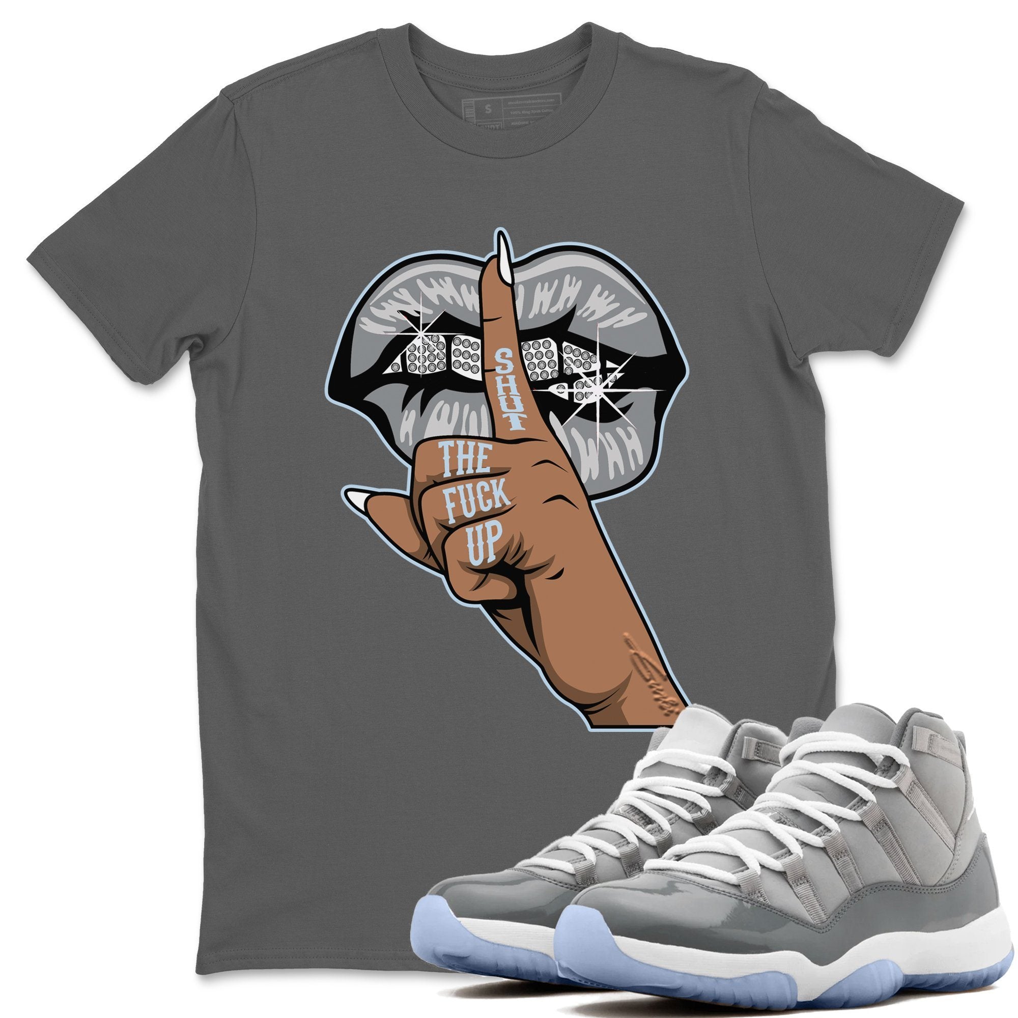 Jordan 11 Cool Grey Shirt To Match Jordans Lips Hand Sneaker Tees Jordan 11 Cool Grey Drip Gear Zone Sneaker Matching Clothing Unisex Shirts