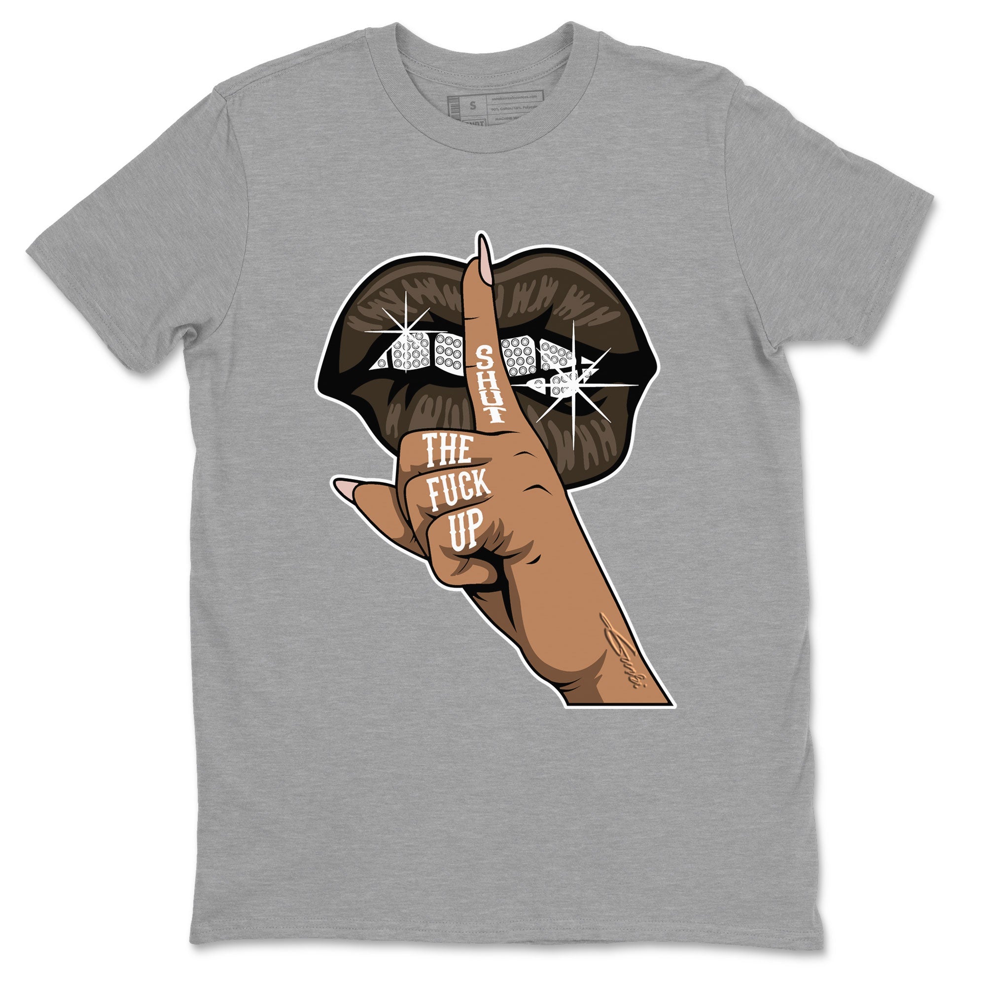 Air Jordan 11 Neapolitan shirt to match jordans Lips Hand special sneaker matching tees Jordan 11 WMNS Neapolitan Drip Gear Zone Unisex Heather Grey 2 T-Shirt
