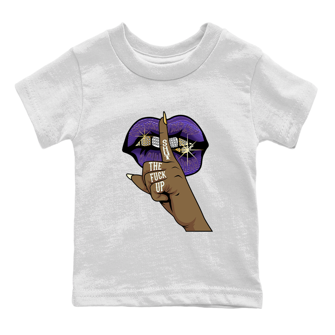 Air Jordan 12 Field Purple Sneaker Match Tees Lips Hand Streetwear Sneaker Shirt Jordan Jordan 12 Lakers Sneaker Release Tees Kids Shirts White 2