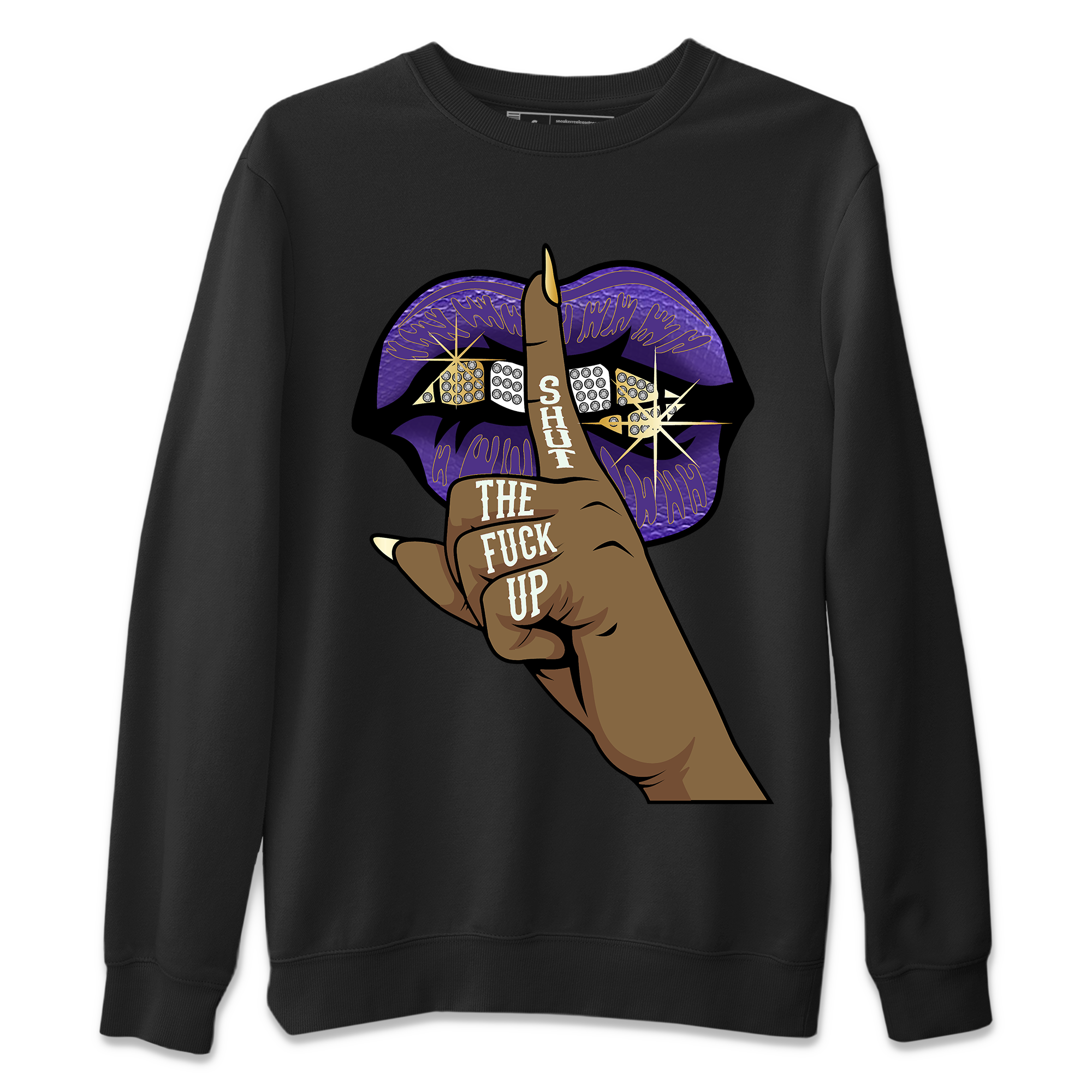 Air Jordan 12 Field Purple Sneaker Match Tees Lips Hand Streetwear Sneaker Shirt Jordan Jordan 12 Lakers Sneaker Release Tees Unisex Shirts Black 2