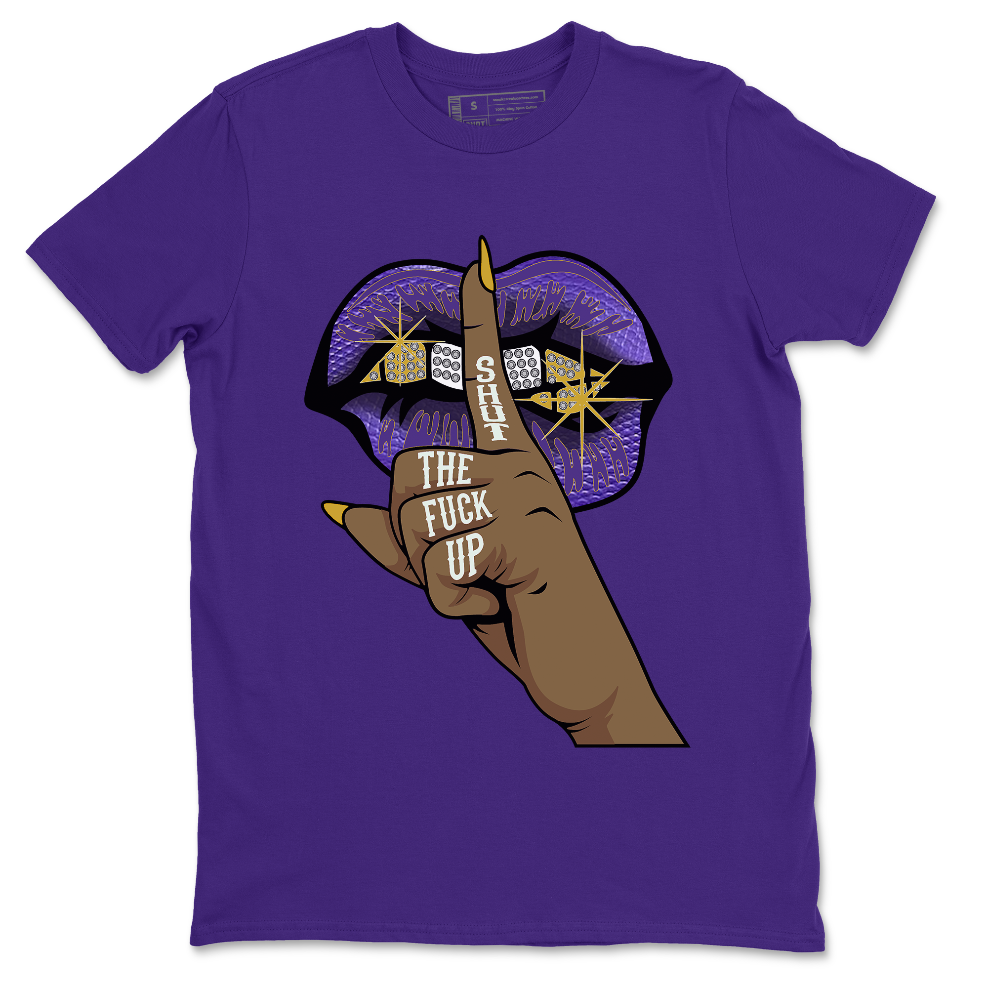 Air Jordan 12 Field Purple Sneaker Match Tees Lips Hand Streetwear Sneaker Shirt Jordan Jordan 12 Lakers Sneaker Release Tees Unisex Shirts Purple 2