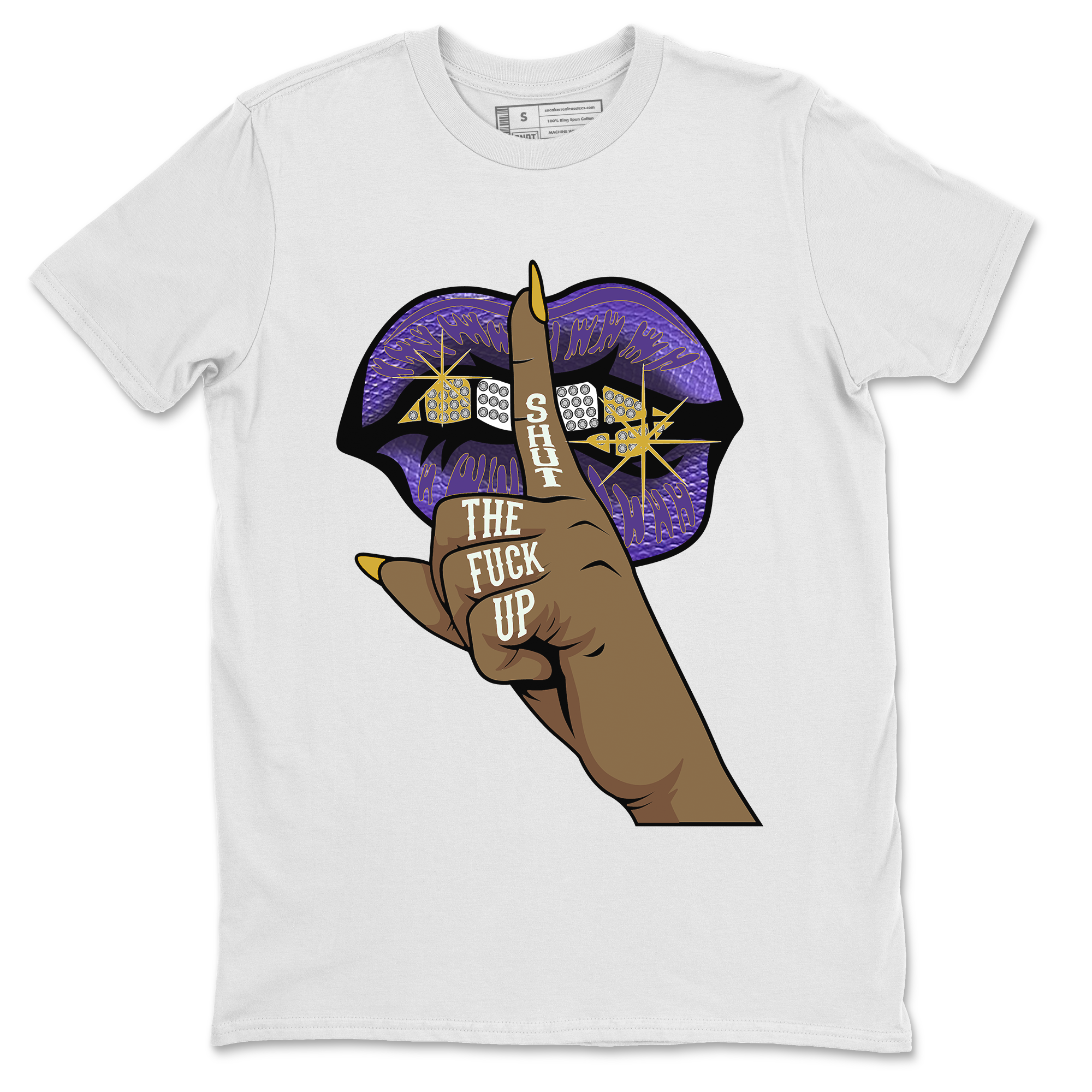 Air Jordan 12 Field Purple Sneaker Match Tees Lips Hand Streetwear Sneaker Shirt Jordan Jordan 12 Lakers Sneaker Release Tees Unisex Shirts White 2
