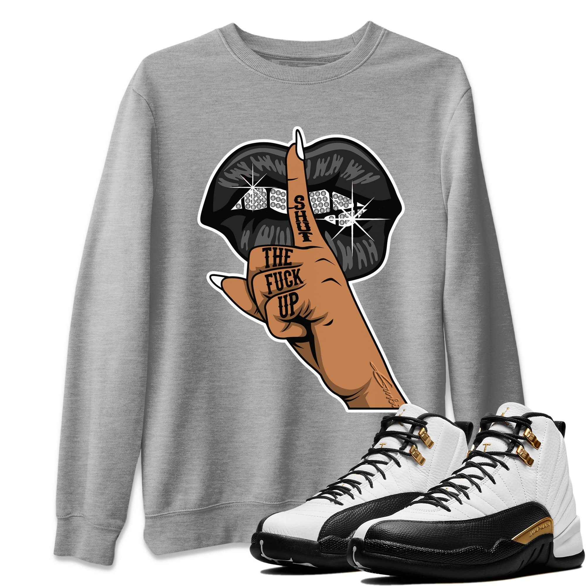 Jordan 12 Royalty Shirt To Match Jordans Lips Hand Sneaker Tees Jordan 12 Royalty Drip Gear Zone Sneaker Matching Clothing Unisex Shirts