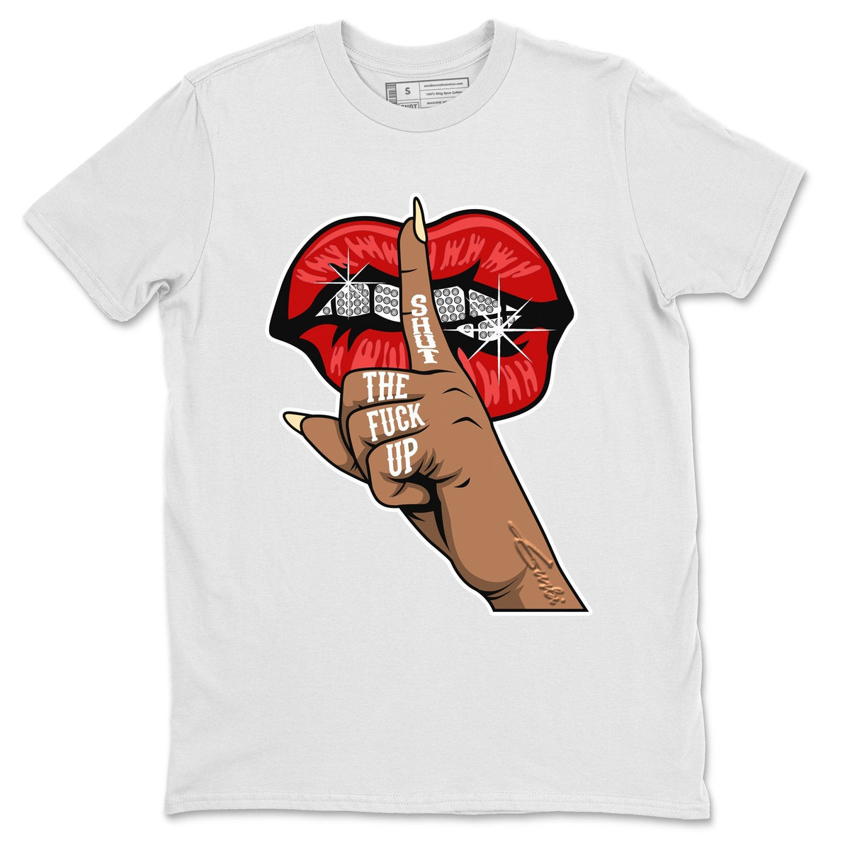 Jordan 2 OFF-WHITE Varsity Red Shirt To Match Jordans Lips Hand Sneaker Tees Jordan 2 OFF-WHITE Varsity Red Drip Gear Zone Sneaker Matching Clothing Unisex Shirts