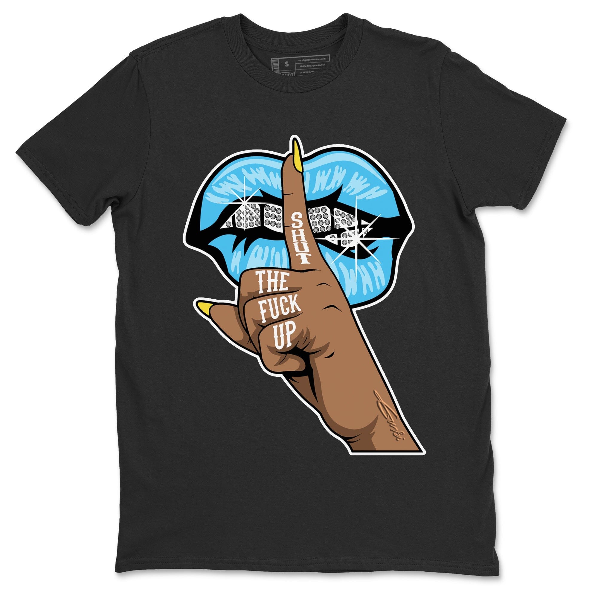 Dunk Blue Chill Sneaker Match Tees Lips Hand Sneaker Tees Dunk Blue Chill Jordan to match sneaker T-Shirt Crew Neck Shirts