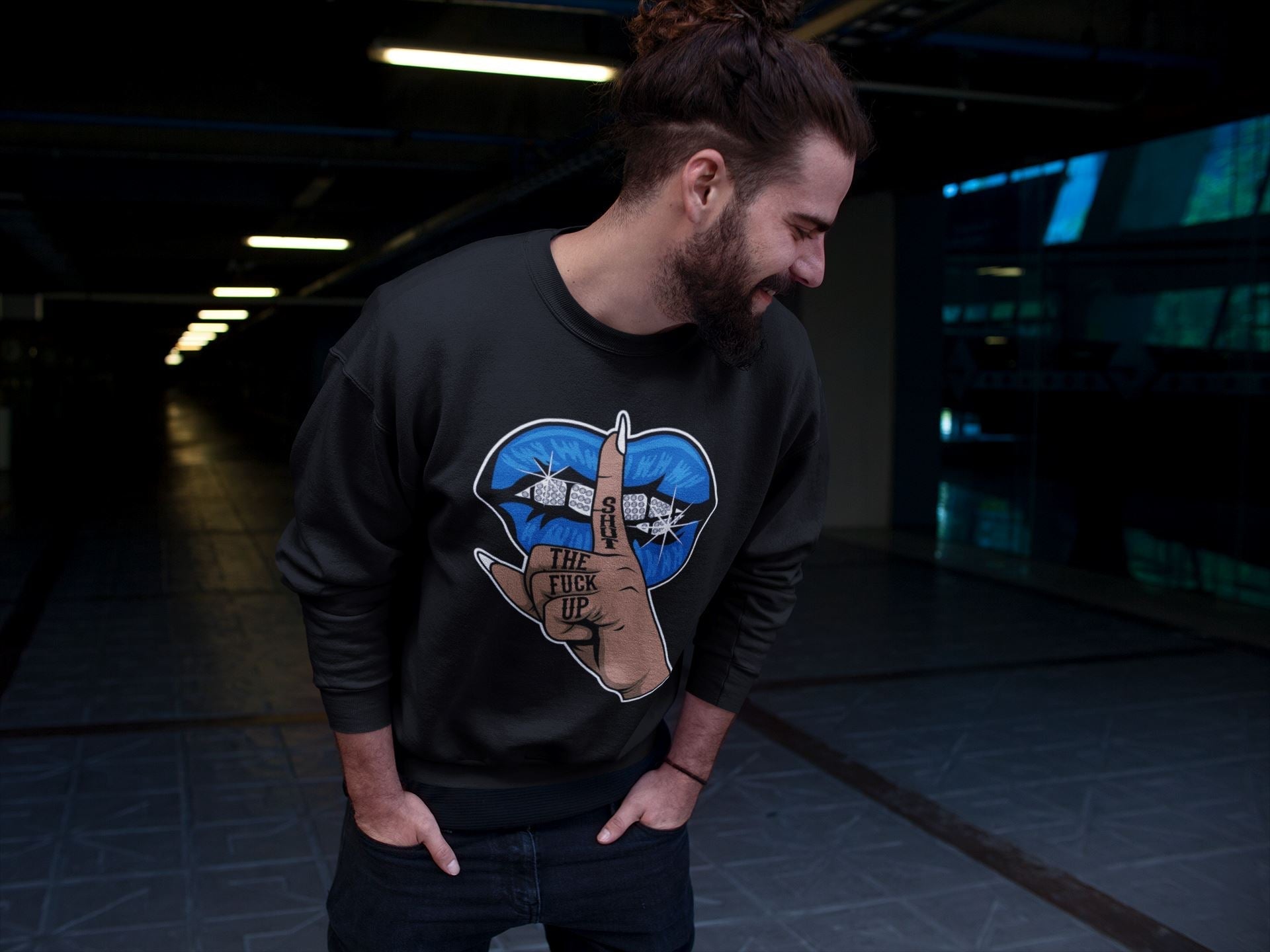 Jordan 1 Dark Marina Blue Sneaker Matching T-Shirt Lips Hand Sneaker Tees Jordan 1 Dark Marina Blue Sneaker Release Tees Crew Neck Tees