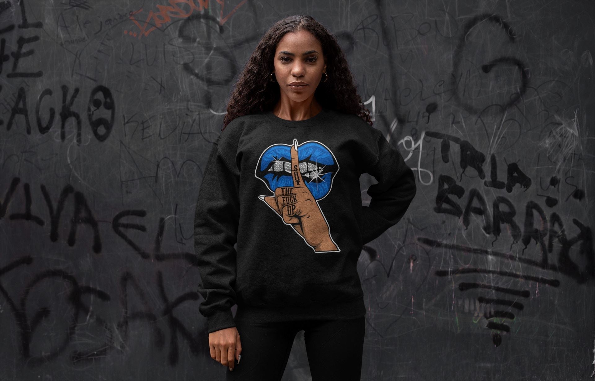 Jordan 1 Dark Marina Blue Sneaker Matching T-Shirt Lips Hand Sneaker Tees Jordan 1 Dark Marina Blue Sneaker Release Tees Crew Neck Tees