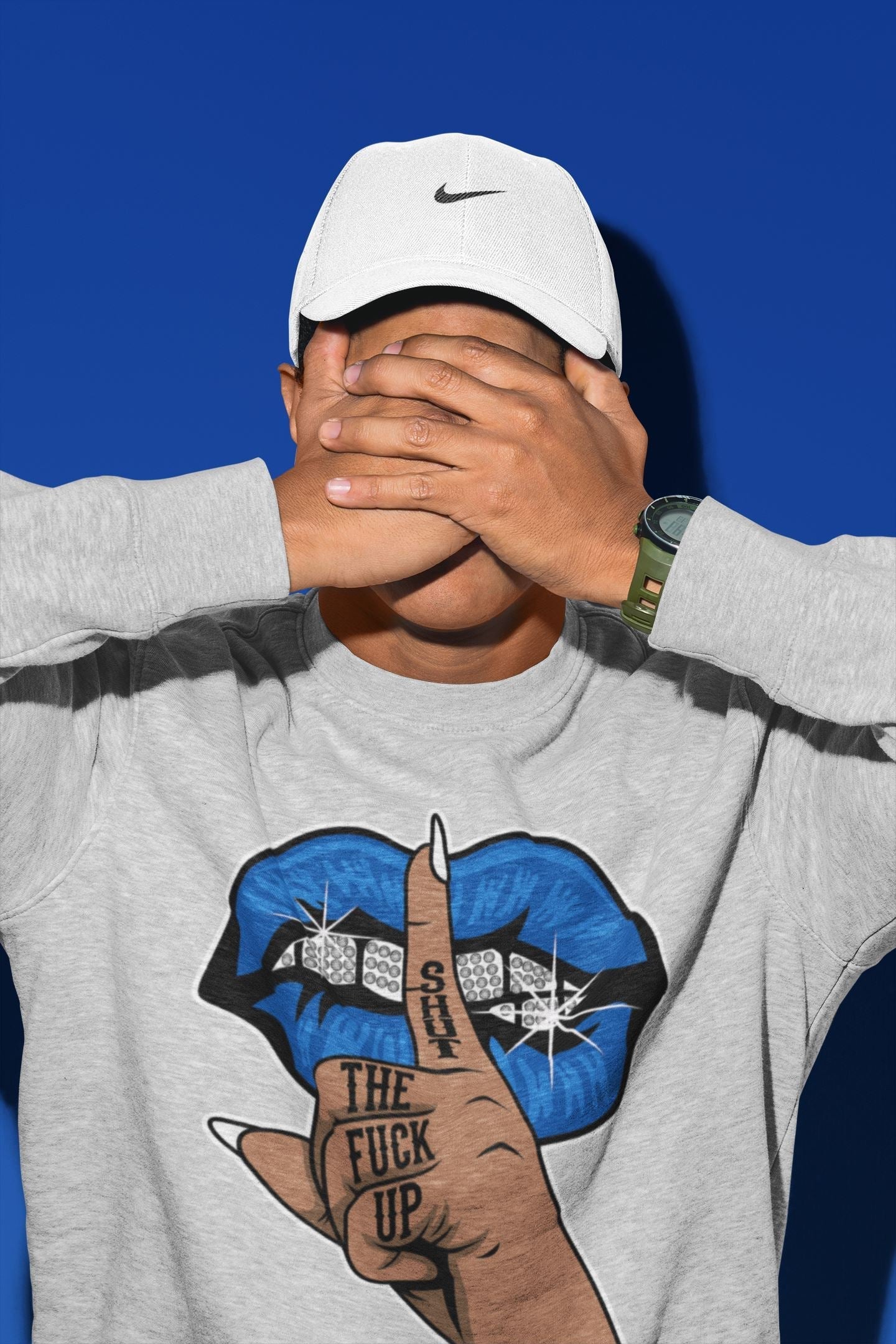 Jordan 1 Dark Marina Blue Sneaker Matching T-Shirt Lips Hand Sneaker Tees Jordan 1 Dark Marina Blue Sneaker Release Tees Crew Neck Tees