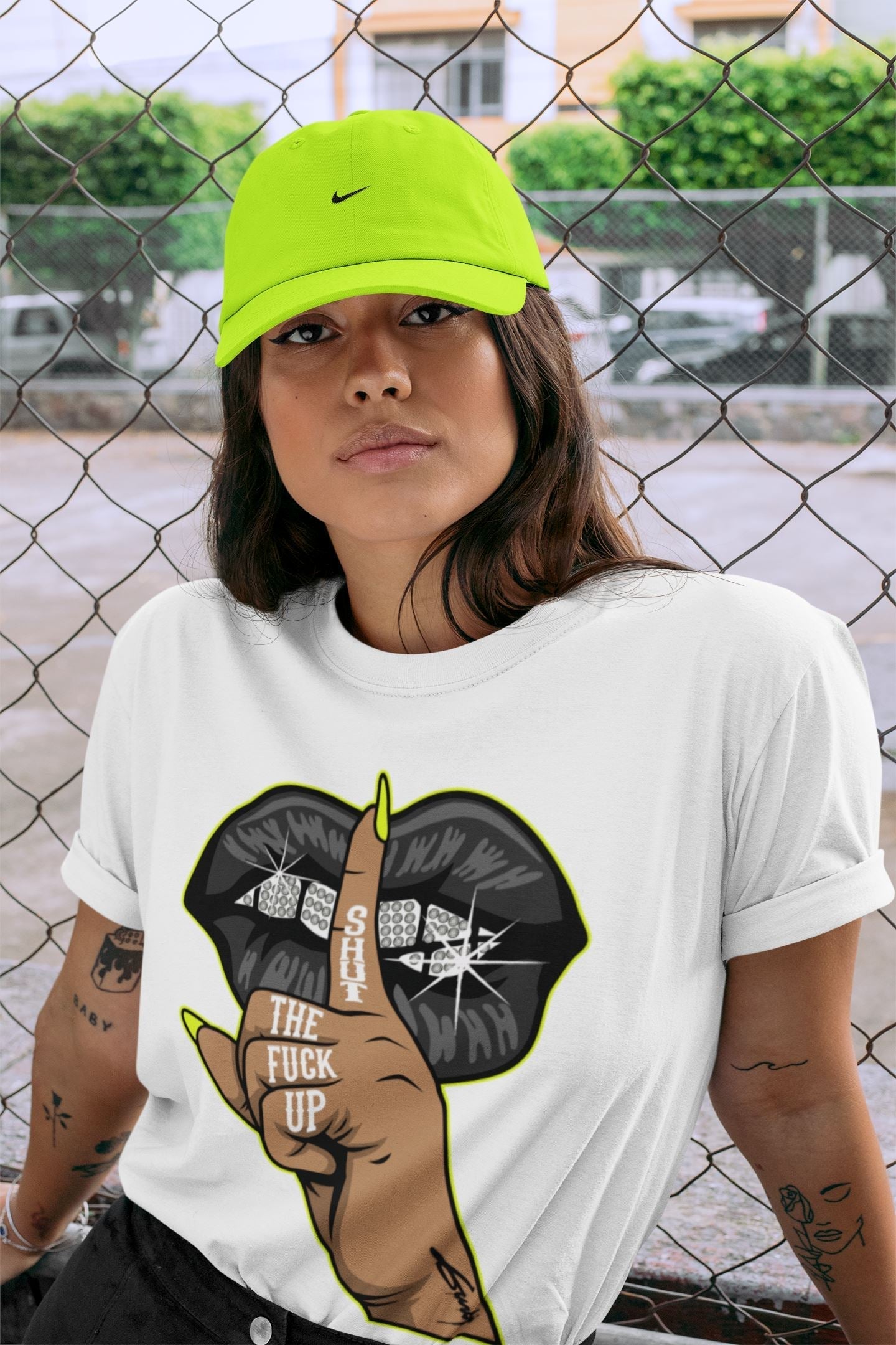 Jordan 1 Visionaire Sneaker Matching T-Shirt Lips Hand Sneaker Tees Jordan 1 Visionaire Sneaker Release Tees Crew Neck Tees