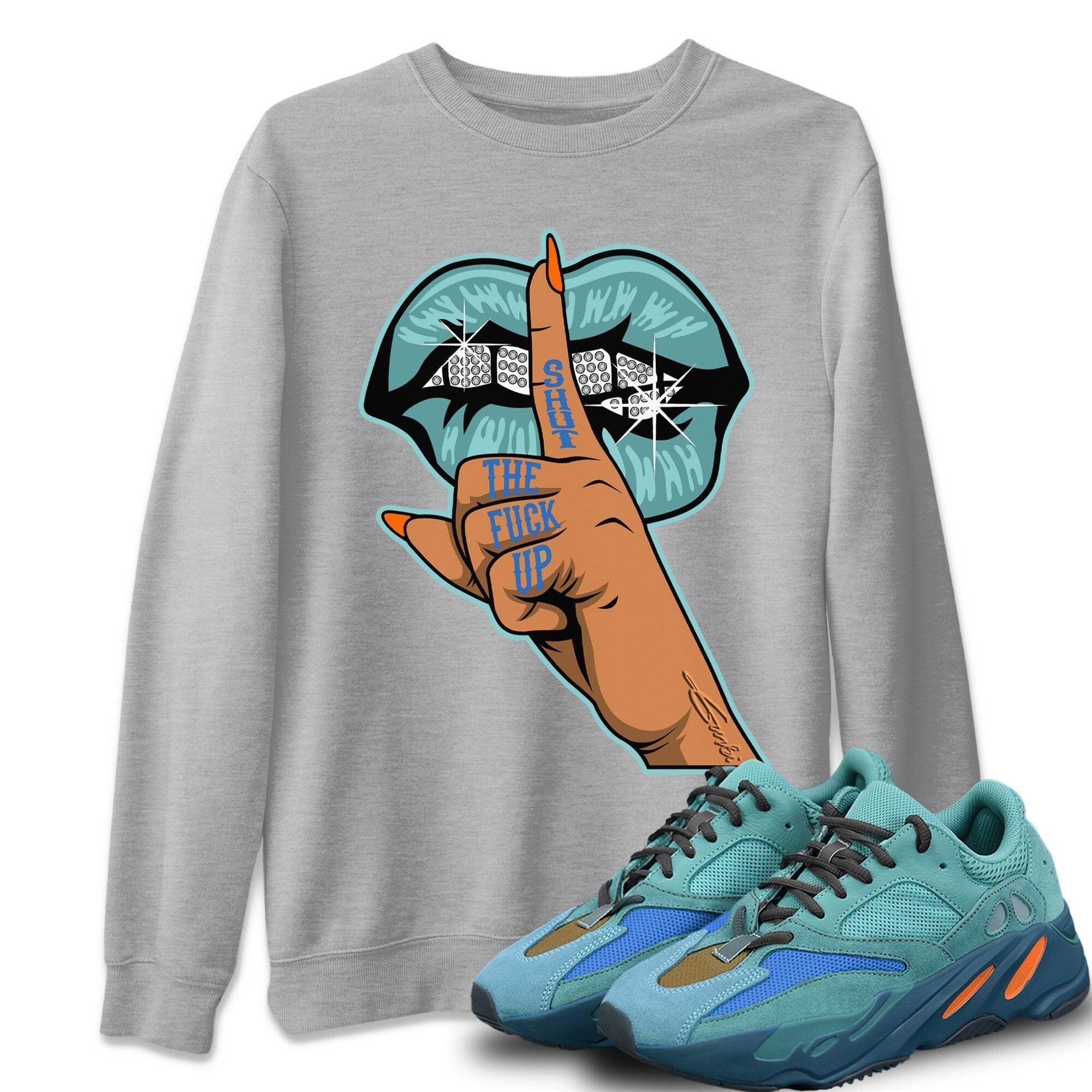 Yeezy 700 Faded Azure Shirt To Match Jordans Lips Hand Sneaker Tees Yeezy 700 Faded Azure Drip Gear Zone Sneaker Matching Clothing Unisex Shirts