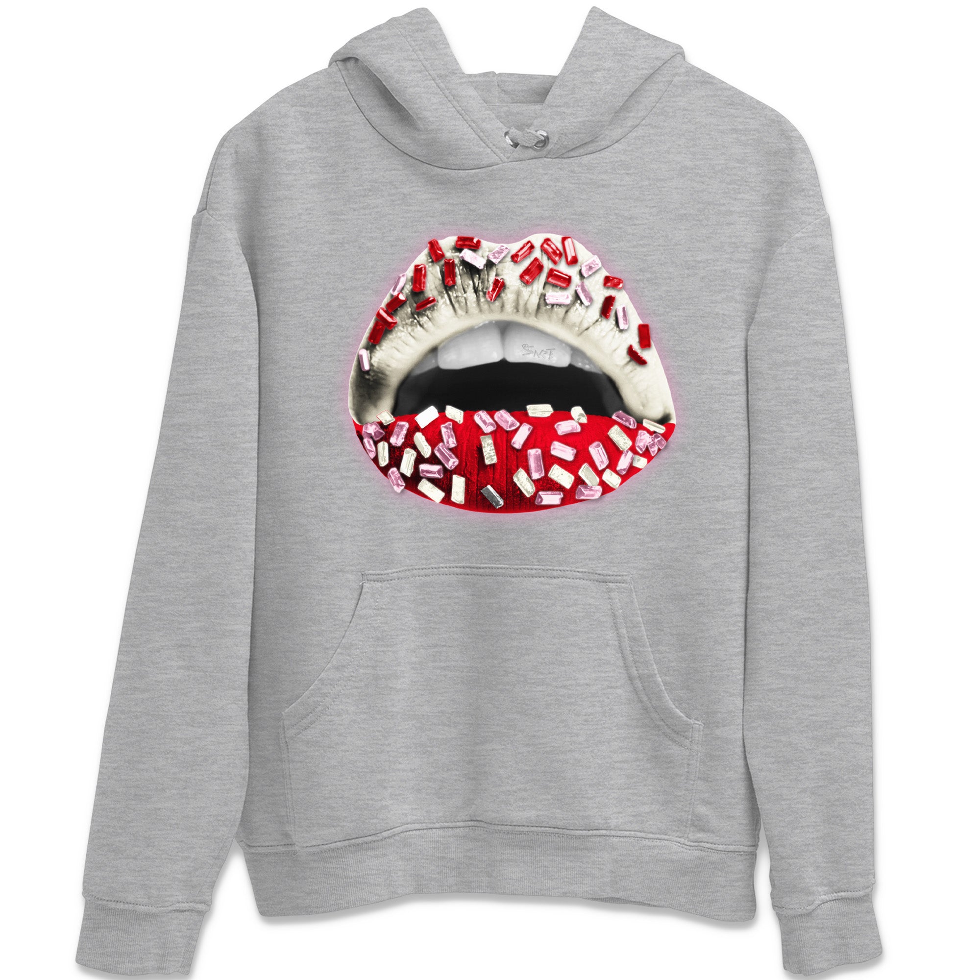 Air Force 1 Valentines Day Sneaker Match Tees Lips Jewel Sneaker Tees Air Force 1 Valentines Day Jordan to match sneaker T-Shirt Crew Neck Shirts