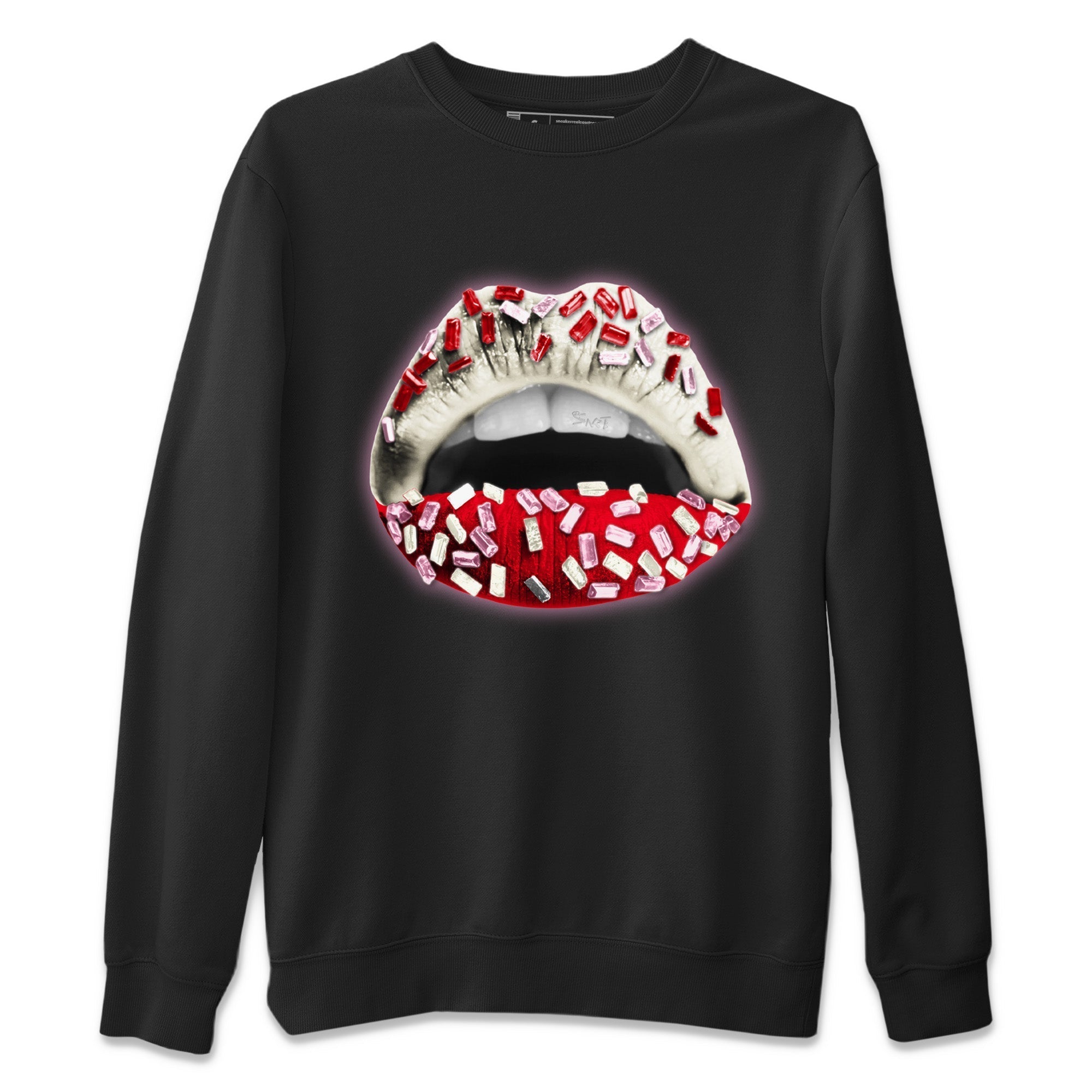 Air Force 1 Valentines Day Sneaker Match Tees Lips Jewel Sneaker Tees Air Force 1 Valentines Day Jordan to match sneaker T-Shirt Crew Neck Shirts