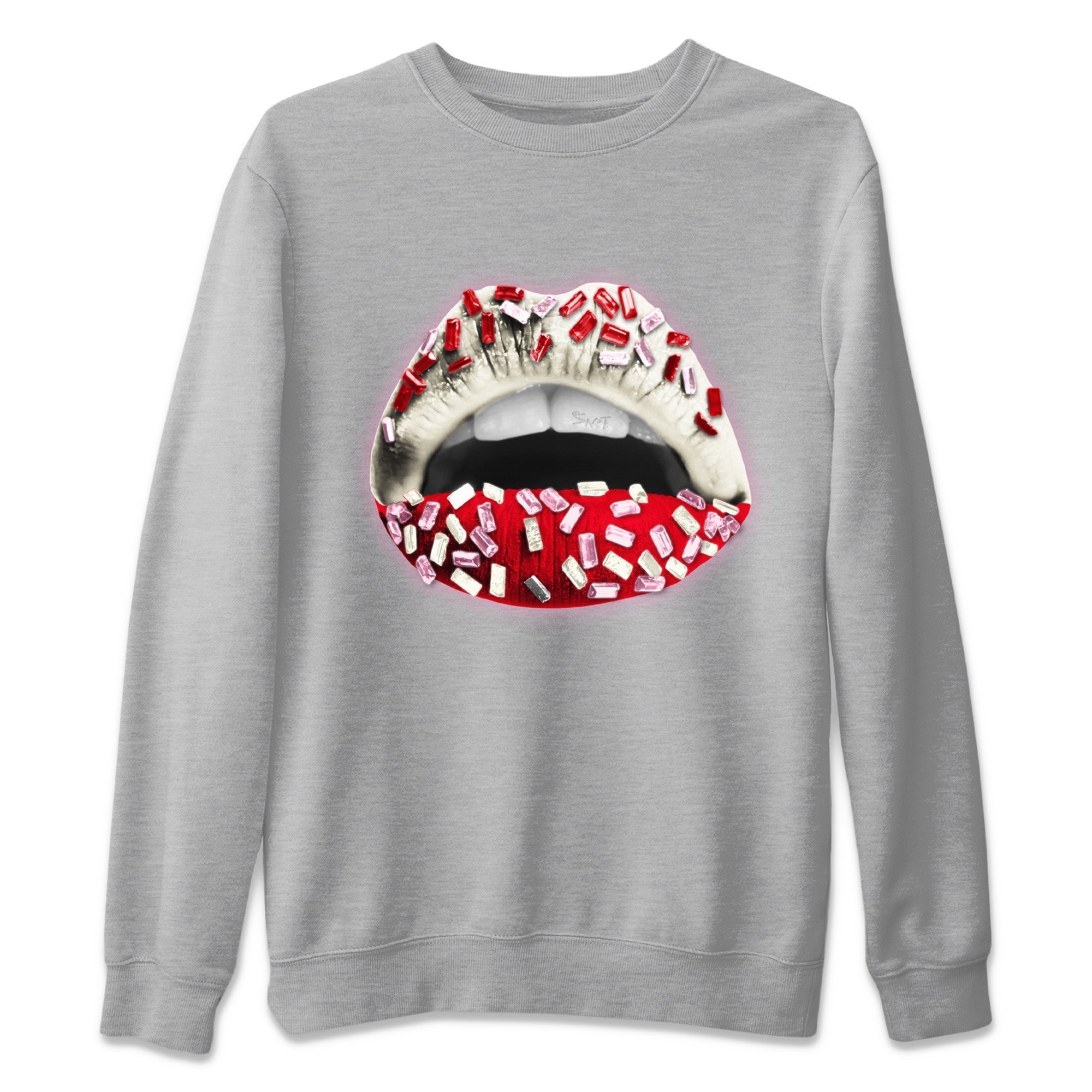Air Force 1 Valentines Day Sneaker Match Tees Lips Jewel Sneaker Tees Air Force 1 Valentines Day Jordan to match sneaker T-Shirt Crew Neck Shirts