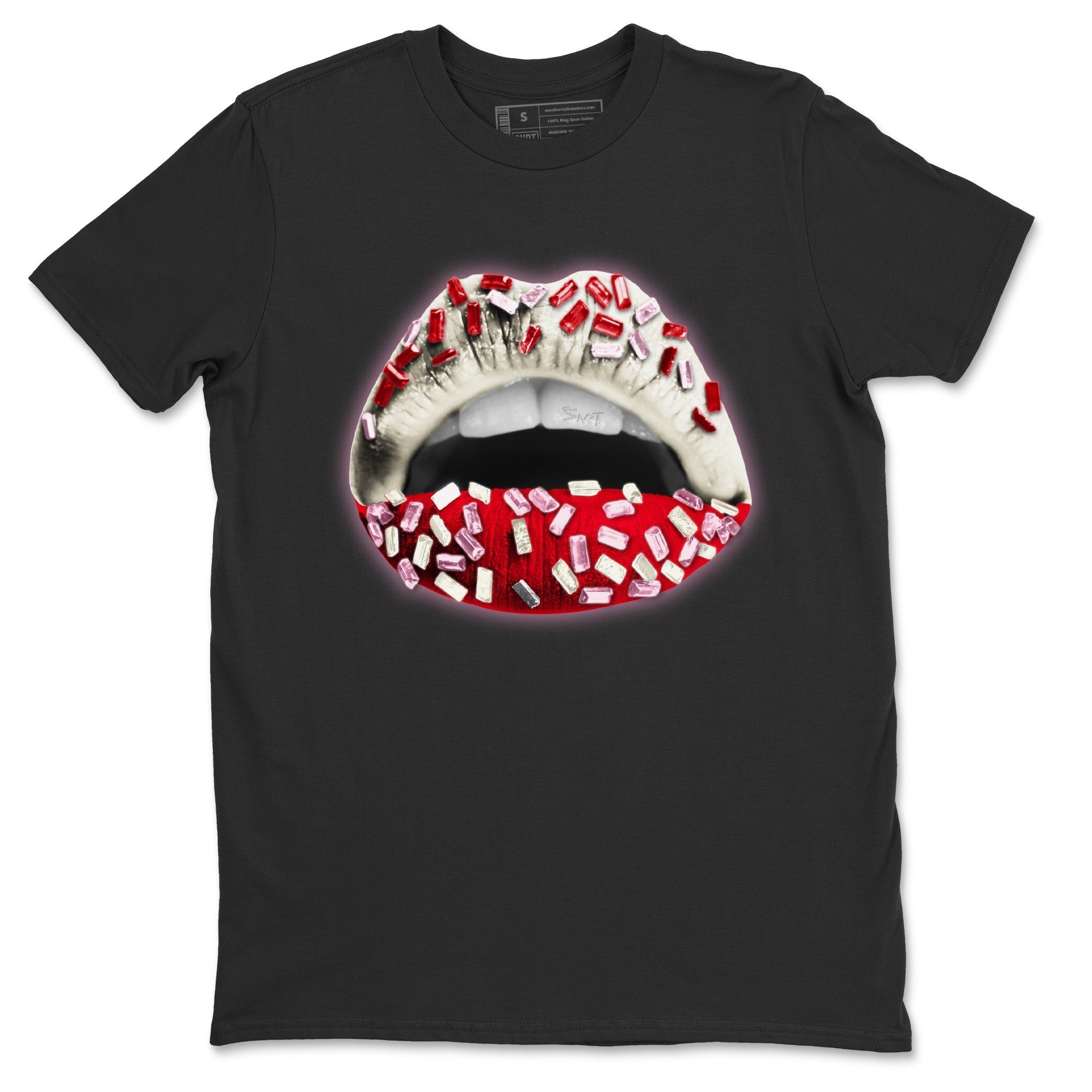 Air Force 1 Valentines Day Sneaker Match Tees Lips Jewel Sneaker Tees Air Force 1 Valentines Day Jordan to match sneaker T-Shirt Crew Neck Shirts