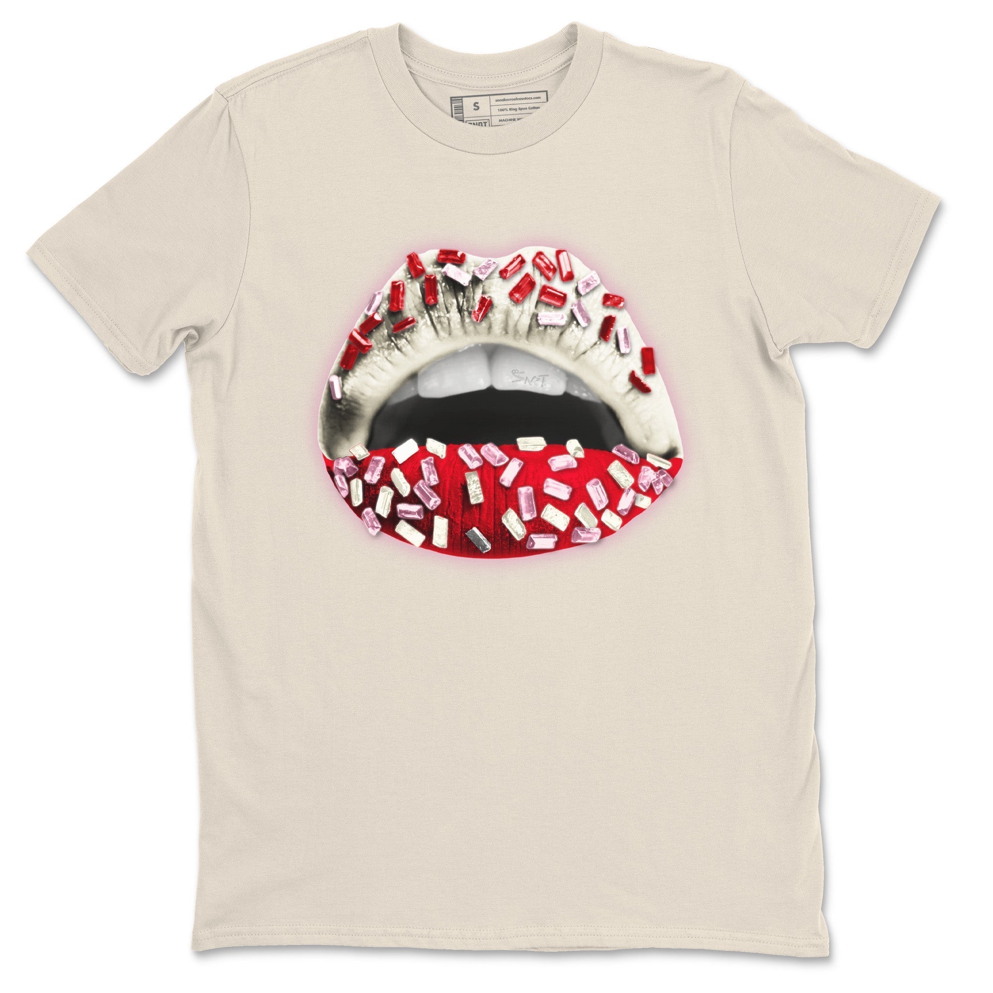 Air Force 1 Valentines Day Sneaker Match Tees Lips Jewel Sneaker Tees Air Force 1 Valentines Day Jordan to match sneaker T-Shirt Crew Neck Shirts