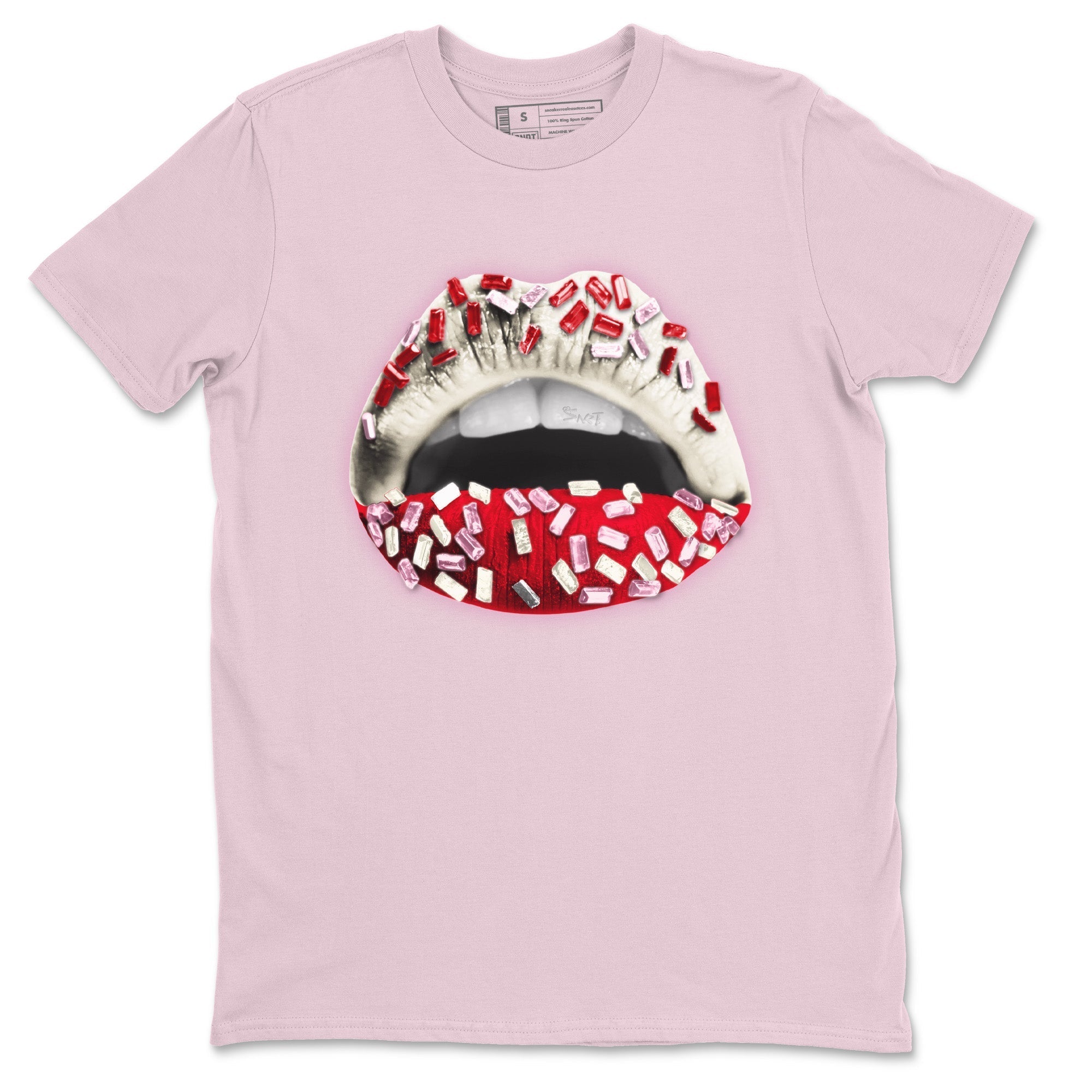 Air Force 1 Valentines Day Sneaker Match Tees Lips Jewel Sneaker Tees Air Force 1 Valentines Day Jordan to match sneaker T-Shirt Crew Neck Shirts