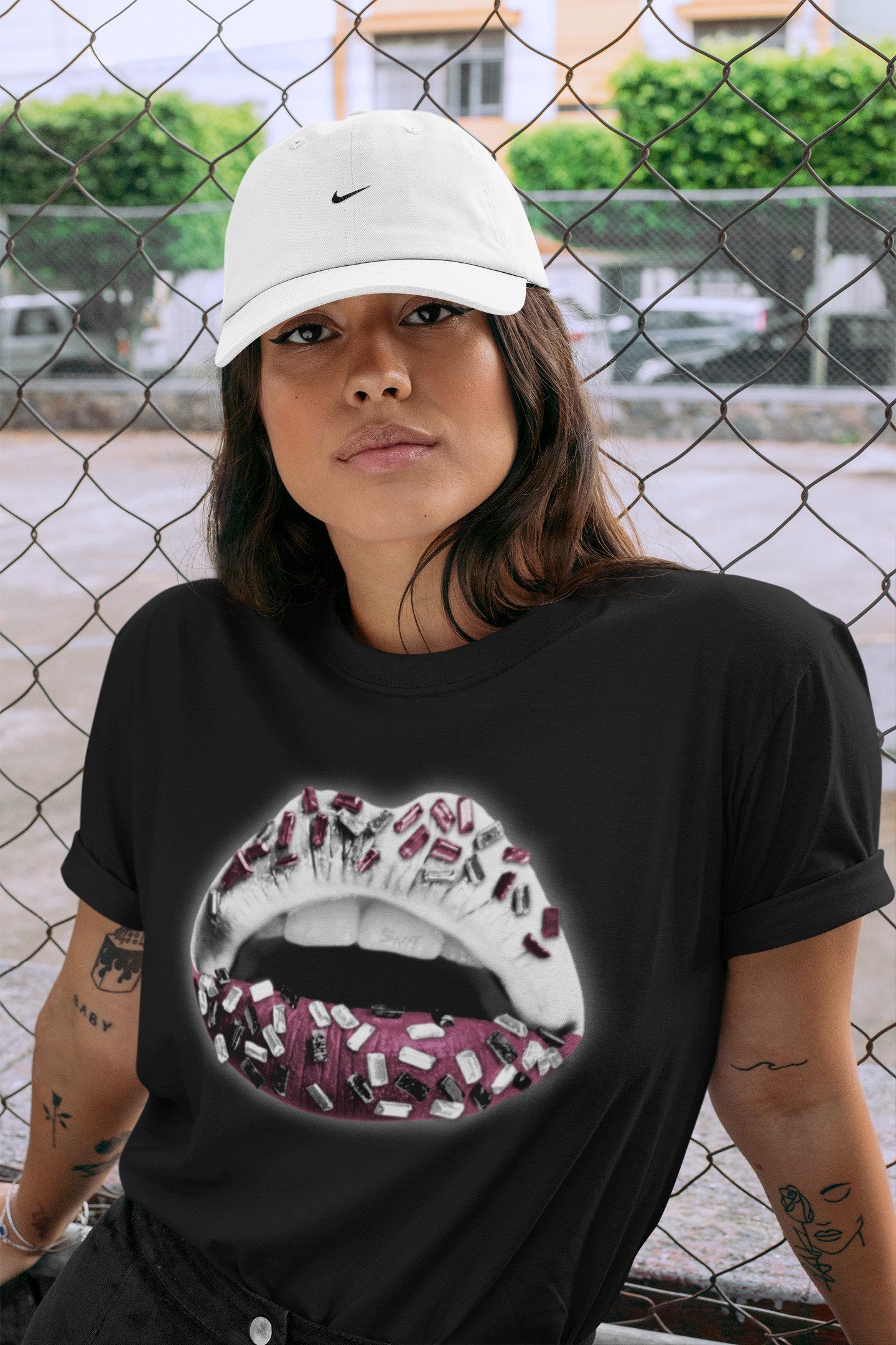 Jordan 1 Bordeaux Sneaker Matching T-Shirt Lips Jewel Sneaker Tees Jordan 1 Bordeaux Sneaker Release Tees Crew Neck Tees