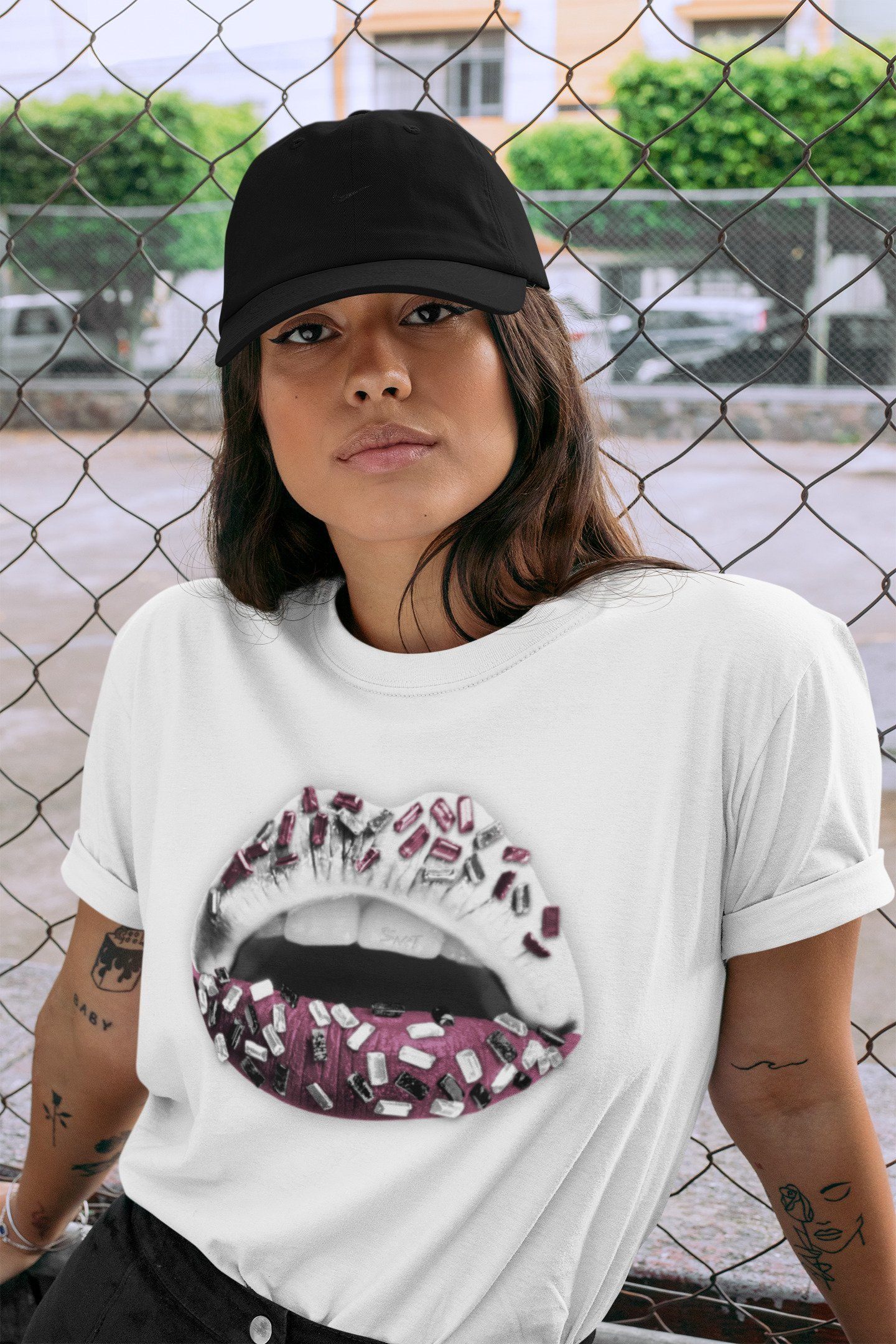 Jordan 1 Bordeaux Sneaker Matching T-Shirt Lips Jewel Sneaker Tees Jordan 1 Bordeaux Sneaker Release Tees Crew Neck Tees