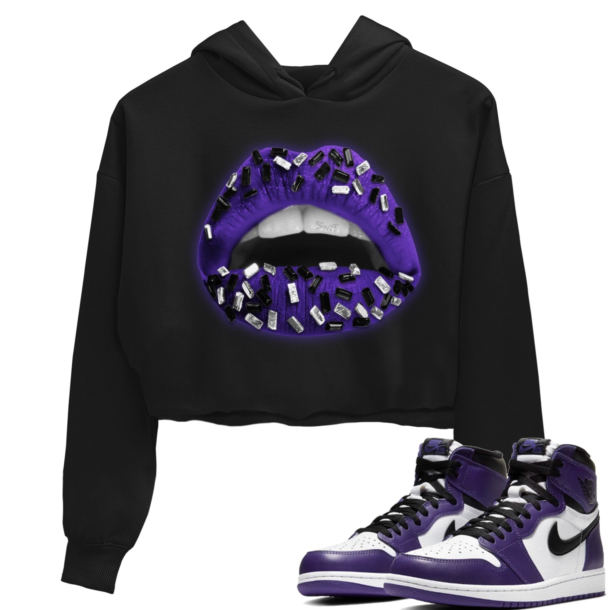 Lips Jewel Women's Tops - Air Jordan 1 Court Purple