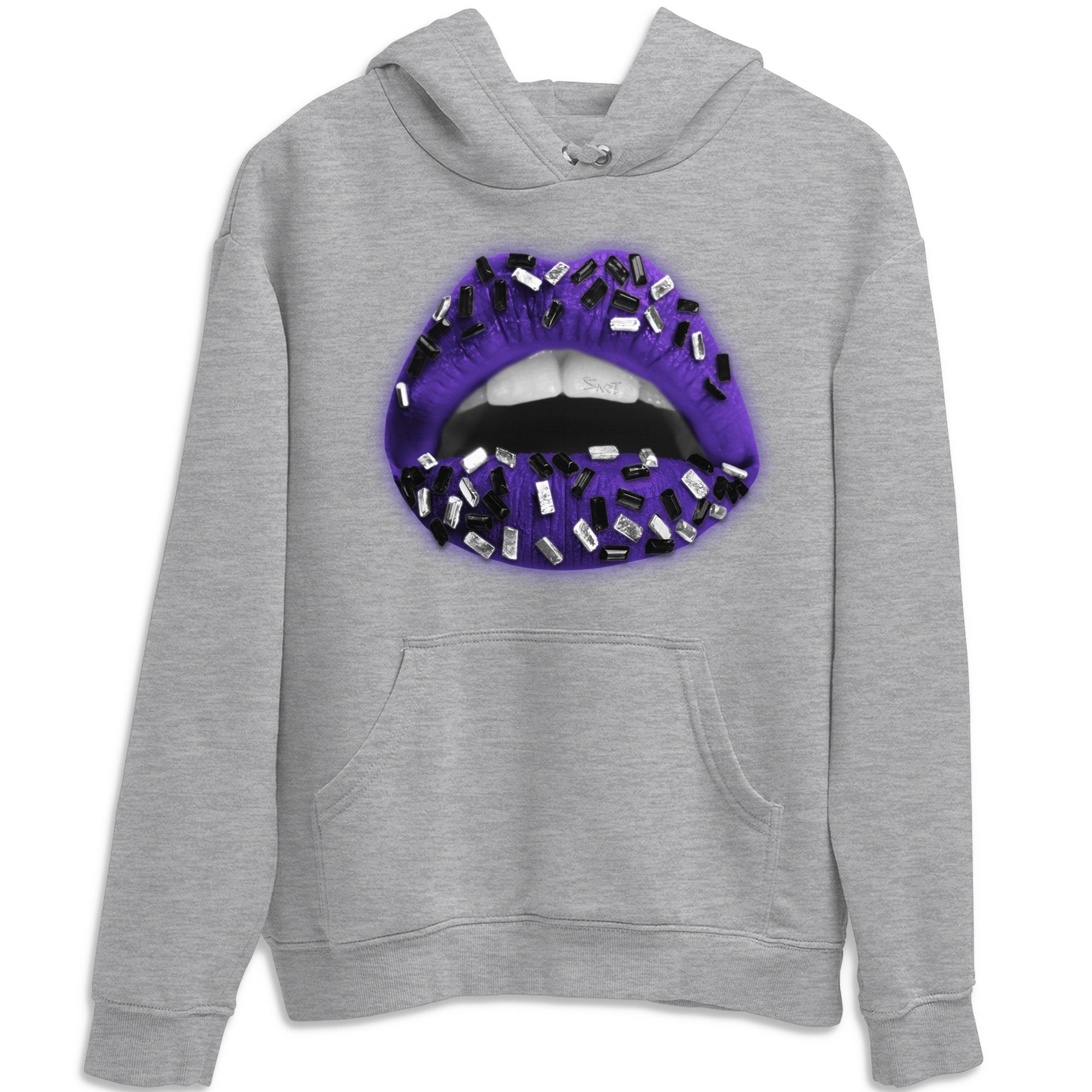 Jordan 1 Court Purple Sneaker Matching T-Shirt Lips Jewel Sneaker Tees Jordan 1 Court Purple Sneaker Release Tees Crew Neck Tees