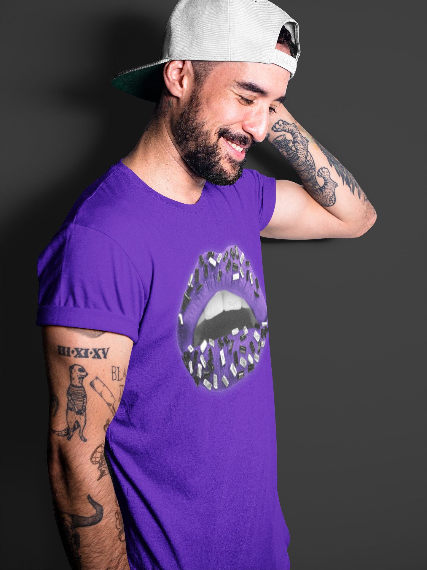 Jordan 1 Court Purple Sneaker Matching T-Shirt Lips Jewel Sneaker Tees Jordan 1 Court Purple Sneaker Release Tees Crew Neck Tees