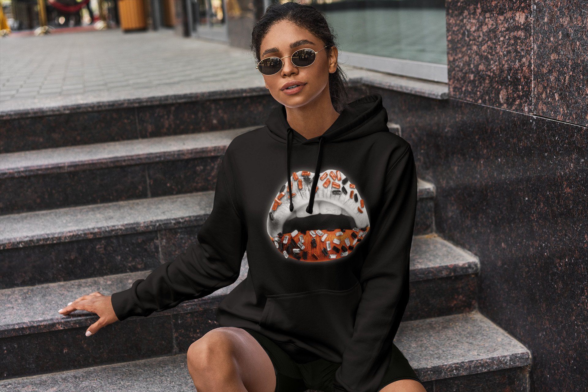 Jordan 1 Electro Orange Sneaker Matching T-Shirt Lips Jewel Sneaker Tees Jordan 1 Electro Orange Sneaker Release Tees Crew Neck Tees