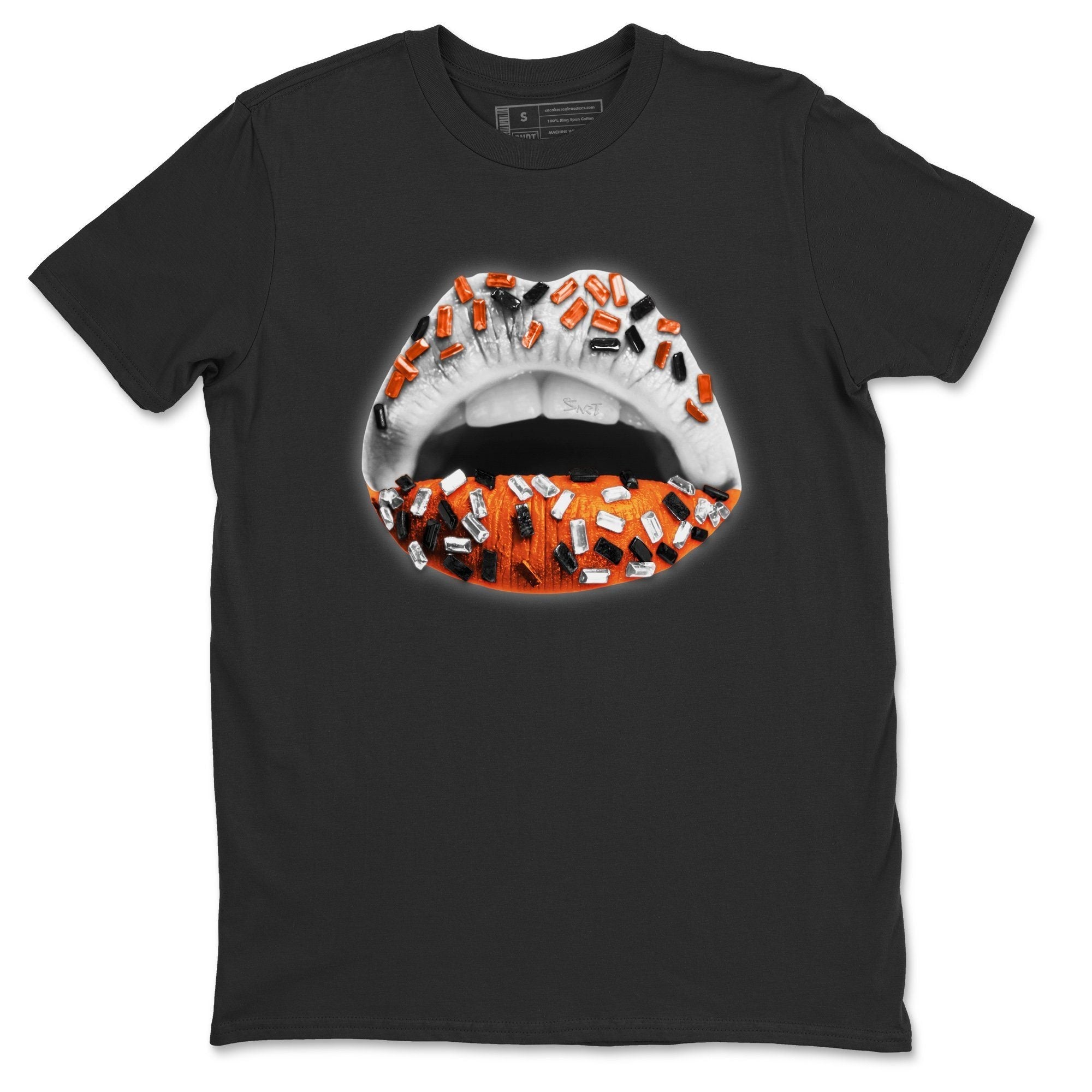 Jordan 1 Electro Orange Sneaker Matching T-Shirt Lips Jewel Sneaker Tees Jordan 1 Electro Orange Sneaker Release Tees Crew Neck Tees