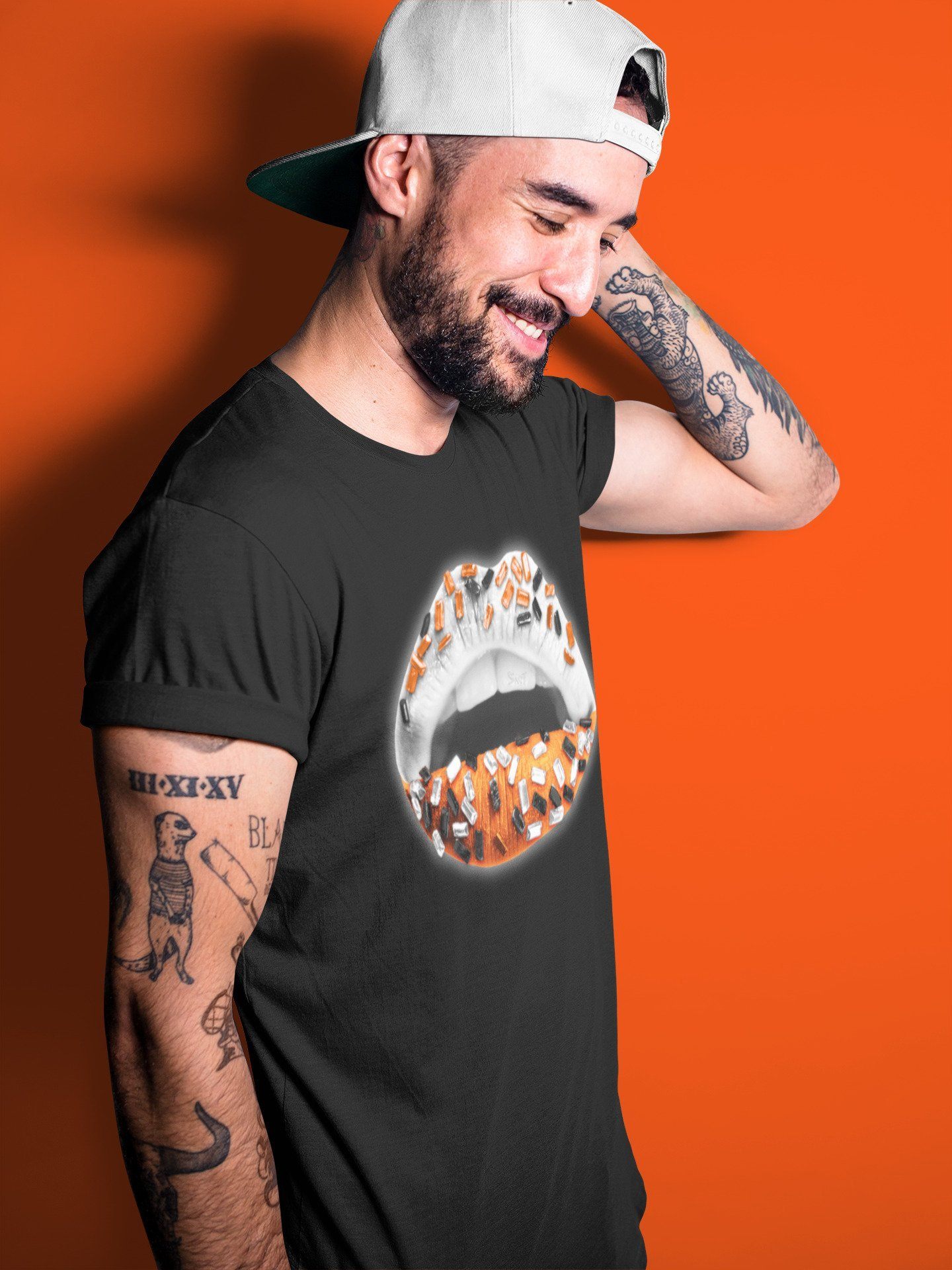 Jordan 1 Electro Orange Sneaker Matching T-Shirt Lips Jewel Sneaker Tees Jordan 1 Electro Orange Sneaker Release Tees Crew Neck Tees