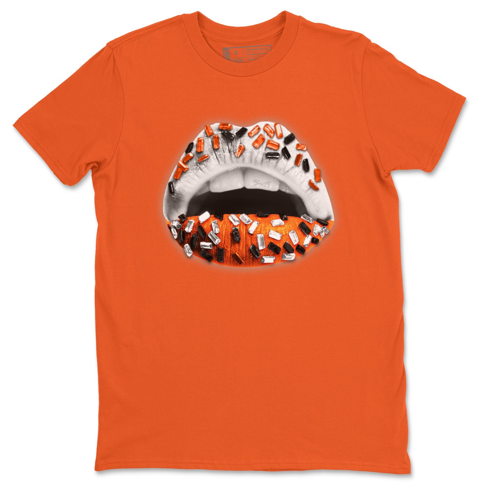 Jordan 1 Electro Orange Sneaker Matching T-Shirt Lips Jewel Sneaker Tees Jordan 1 Electro Orange Sneaker Release Tees Crew Neck Tees