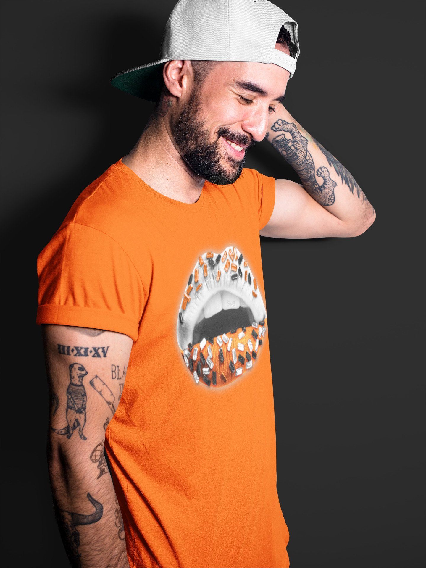 Jordan 1 Electro Orange Sneaker Matching T-Shirt Lips Jewel Sneaker Tees Jordan 1 Electro Orange Sneaker Release Tees Crew Neck Tees