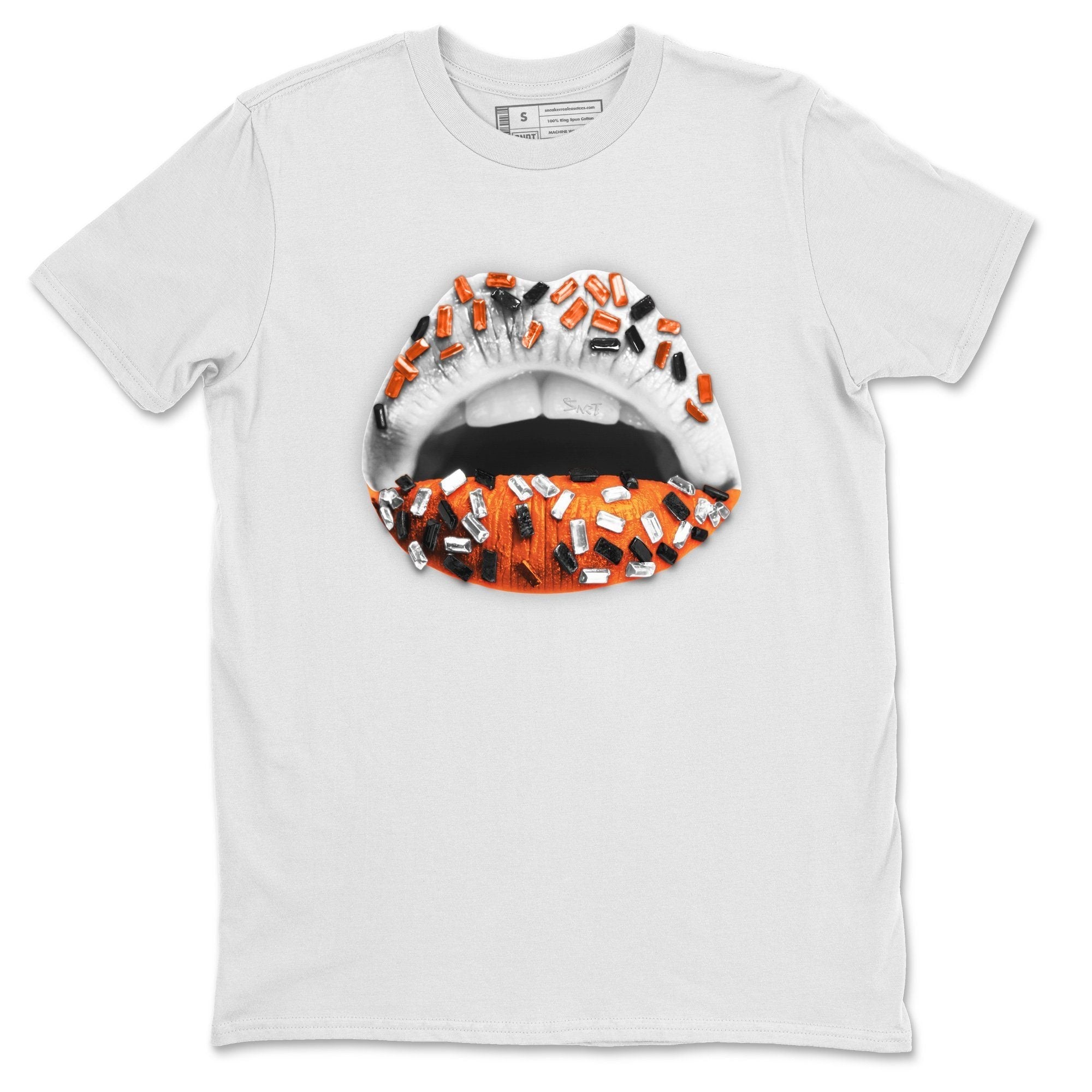 Jordan 1 Electro Orange Sneaker Matching T-Shirt Lips Jewel Sneaker Tees Jordan 1 Electro Orange Sneaker Release Tees Crew Neck Tees