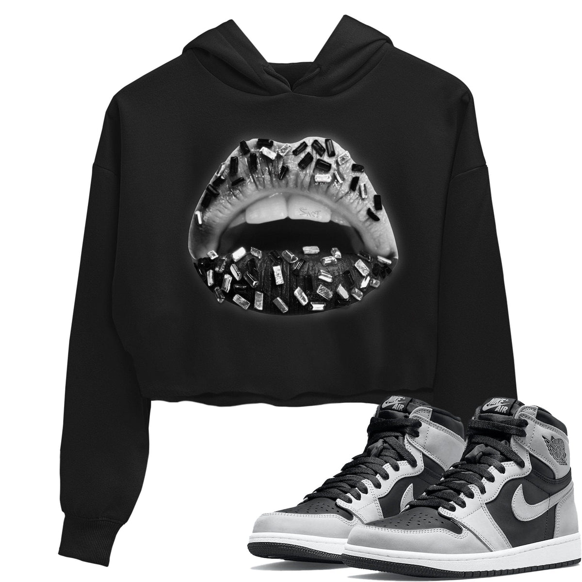 Jordan 1 Shadow 2.0 Sneaker Matching T-Shirt Lips Jewel Sneaker Tees Jordan 1 Shadow 2.0 Sneaker Release Tees Women's Shirts