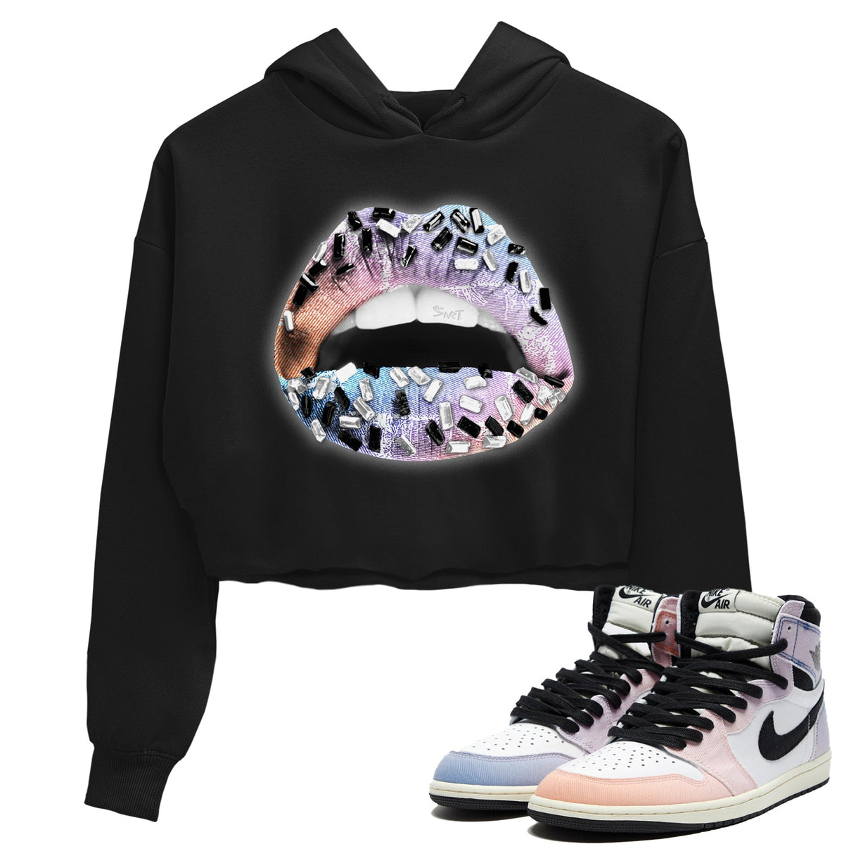 Jordan 1 Skyline Sneaker Matching T-Shirt Lips Jewel Sneaker Tees Jordan 1 Skyline Sneaker Release Tees Women's Shirts