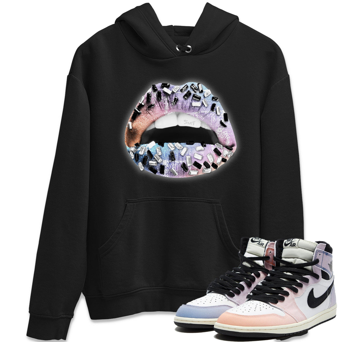 Jordan 1 Skyline Sneaker Matching T-Shirt Lips Jewel Sneaker Tees Jordan 1 Skyline Sneaker Release Tees Crew Neck Tees