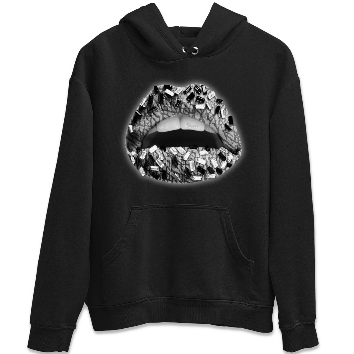 Jordan 1 White Cement Sneaker Matching T-Shirt Lips Jewel Sneaker Tees Jordan 1 White Cement Sneaker Release Tees Crew Neck Tees