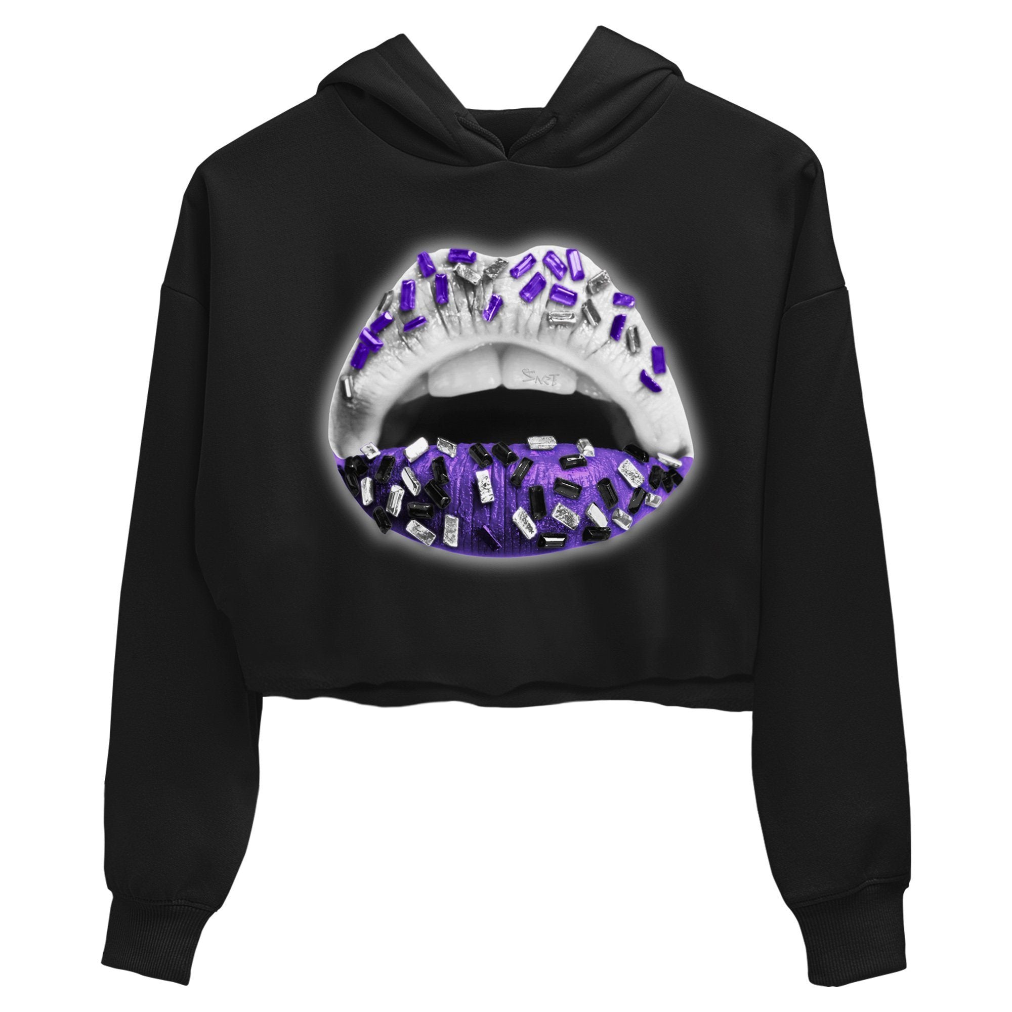 Jordan 1 WMNS Court Purple Sneaker Matching T-Shirt Lips Jewel Sneaker Tees Jordan 1 WMNS Court Purple Sneaker Release Tees Women's Shirts