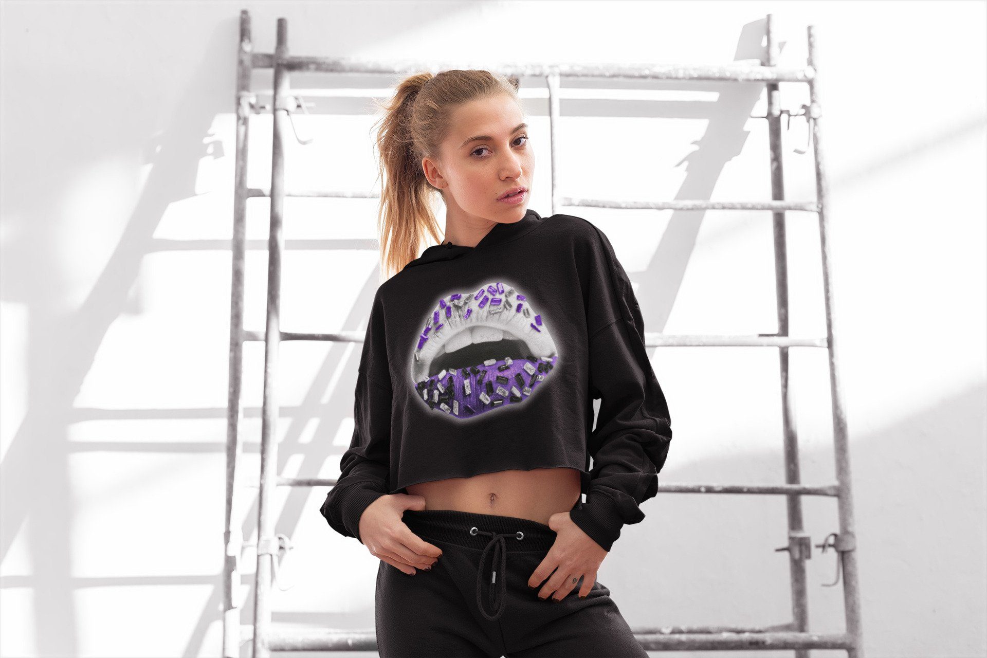 Jordan 1 WMNS Court Purple Sneaker Matching T-Shirt Lips Jewel Sneaker Tees Jordan 1 WMNS Court Purple Sneaker Release Tees Women's Shirts